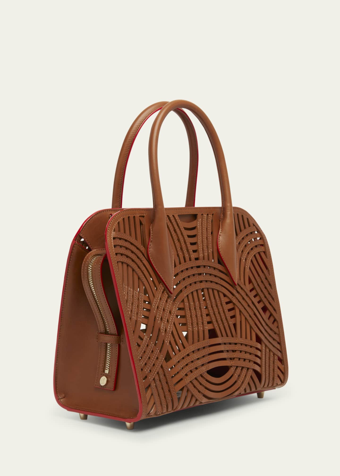Christian Louboutin Eloise Medium Top-Handle Bag in Woven Leather Image 2 of 4