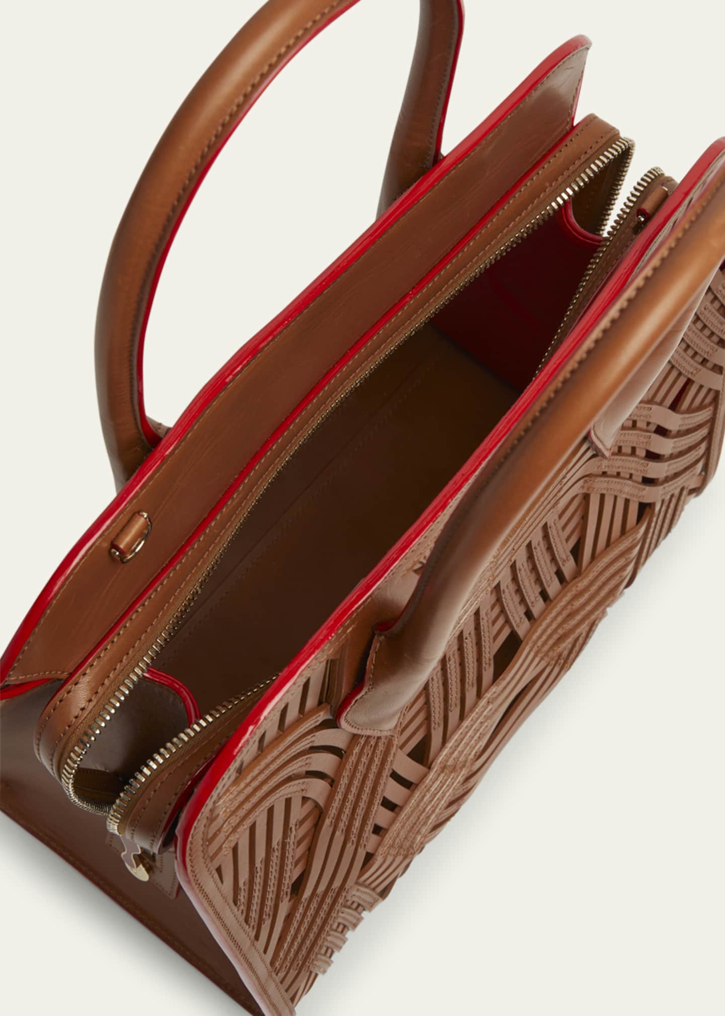 Christian Louboutin Eloise Medium Top-Handle Bag in Woven Leather Image 3 of 4