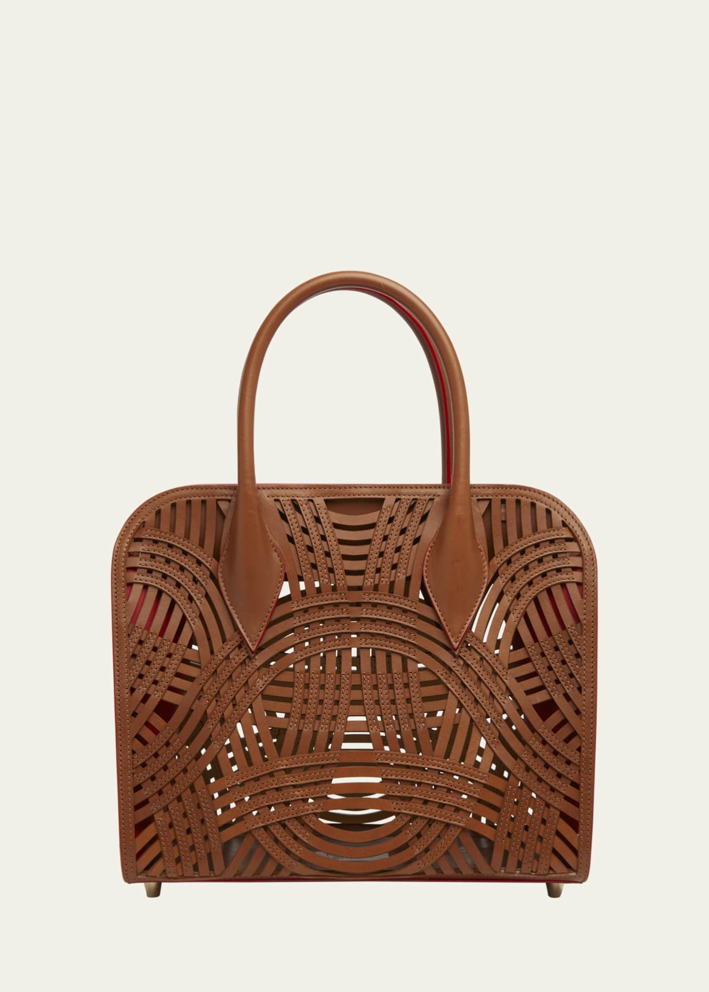 Christian Louboutin Eloise Medium Top-Handle Bag in Woven Leather Image 1 of 4