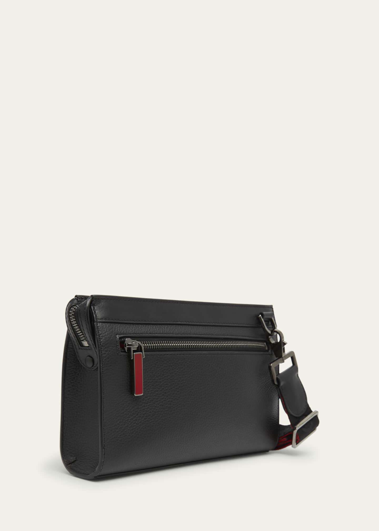 Christian Louboutin Men's Funky Leather Empire Spikes Crossbody Bag Image 2 of 3