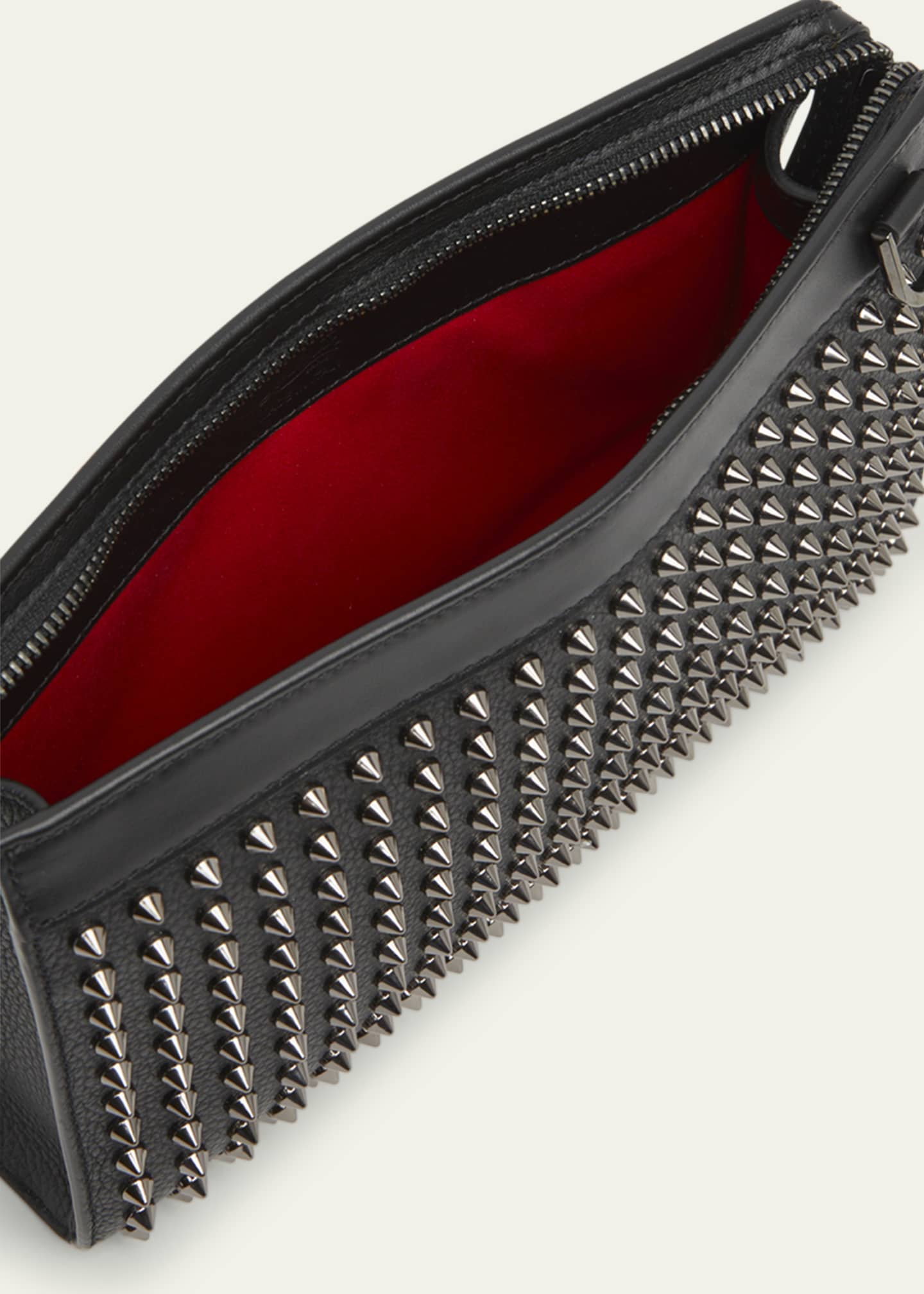 Christian Louboutin Men's Funky Leather Empire Spikes Crossbody Bag Image 3 of 3