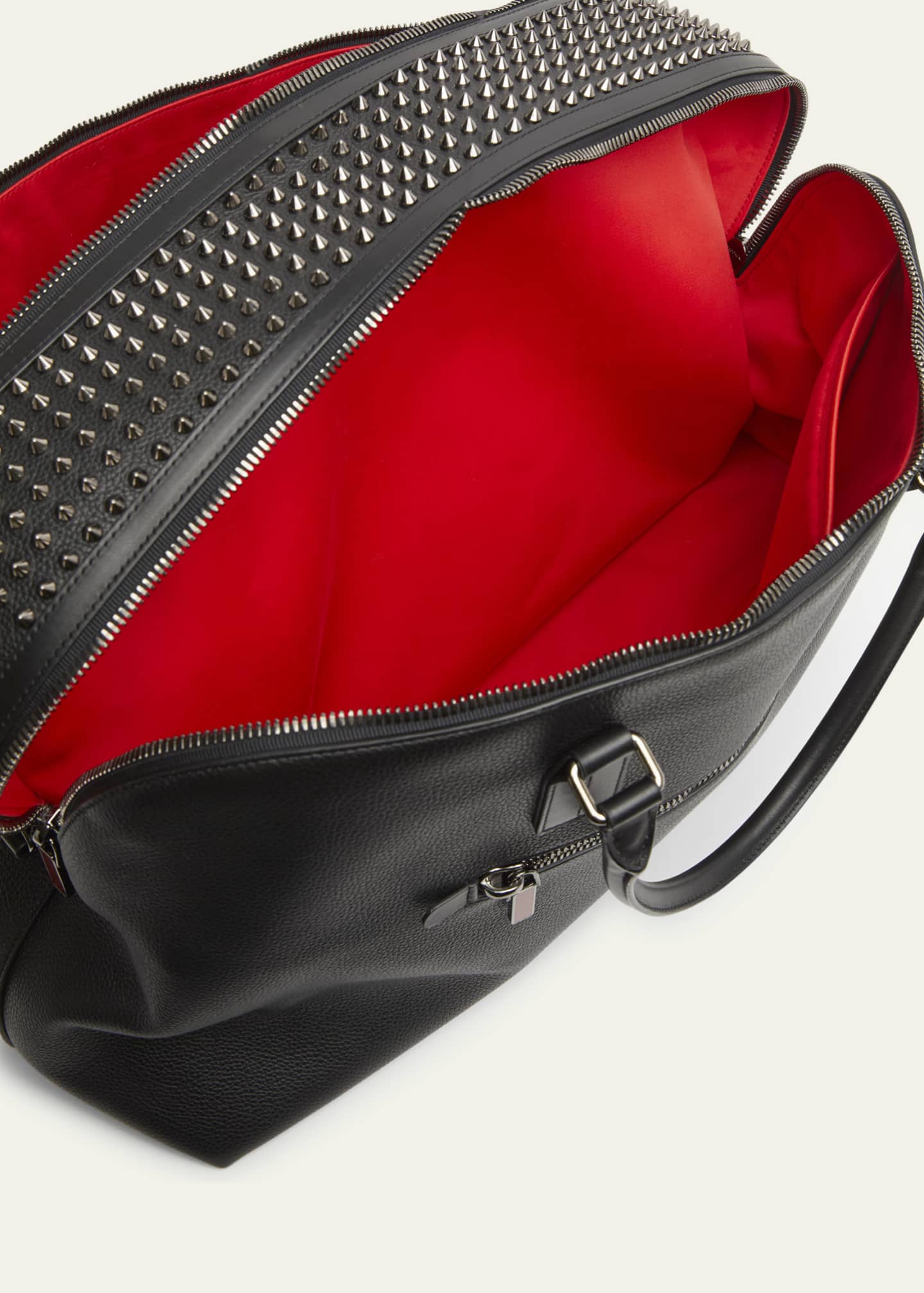Christian Louboutin Men's Funky Leather Empire Spikes Weekender Bag Image 3 of 4