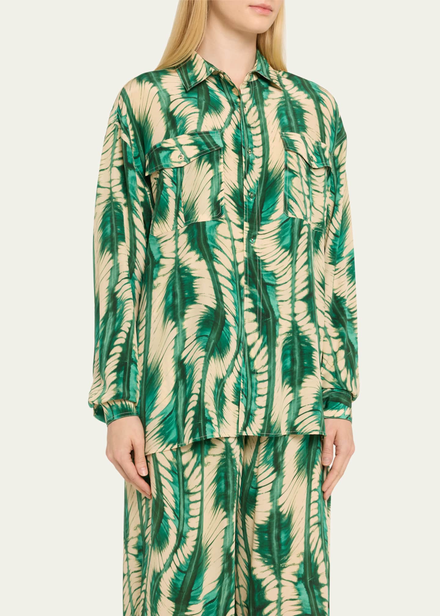 Ulla Johnson Soren Long-Sleeve Silk Shirt Image 4 of 5