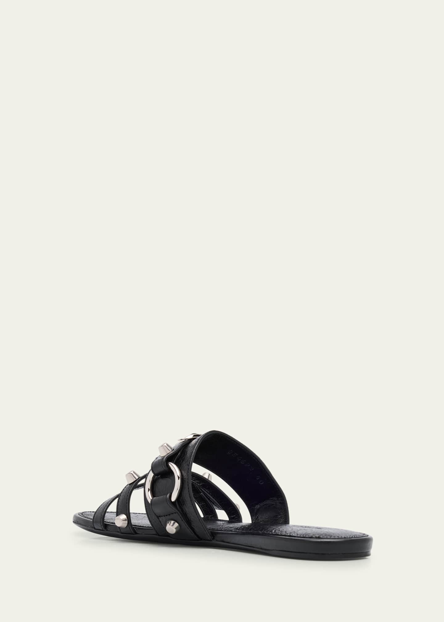 Balenciaga City Leather Triple-Band Slide Sandals Image 4 of 6