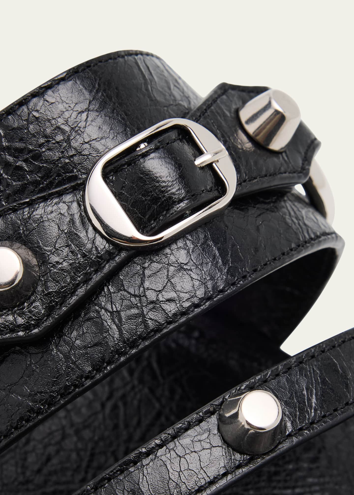 Balenciaga City Leather Triple-Band Slide Sandals Image 5 of 6