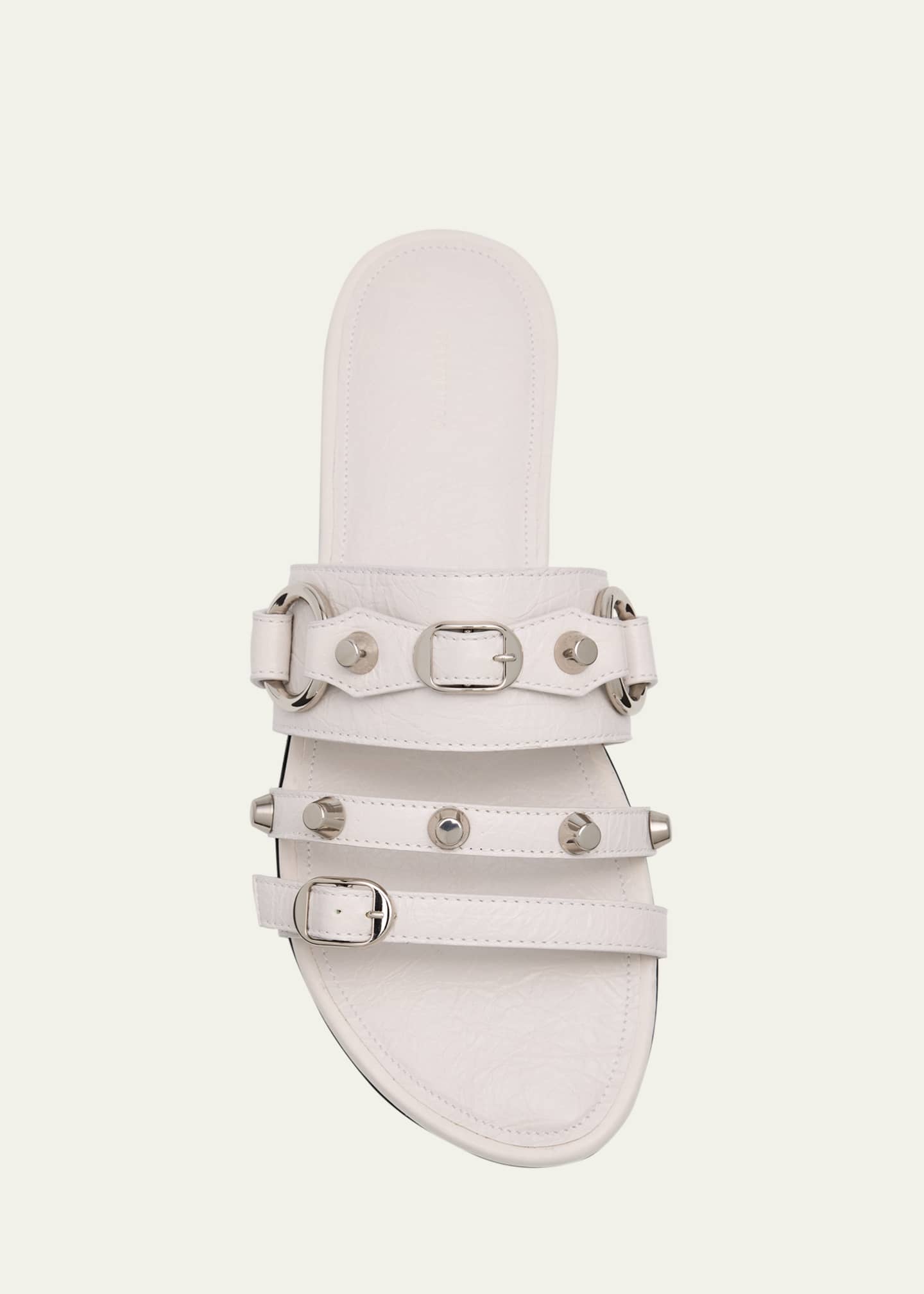Balenciaga City Leather Triple-Band Slide Sandals Image 6 of 6