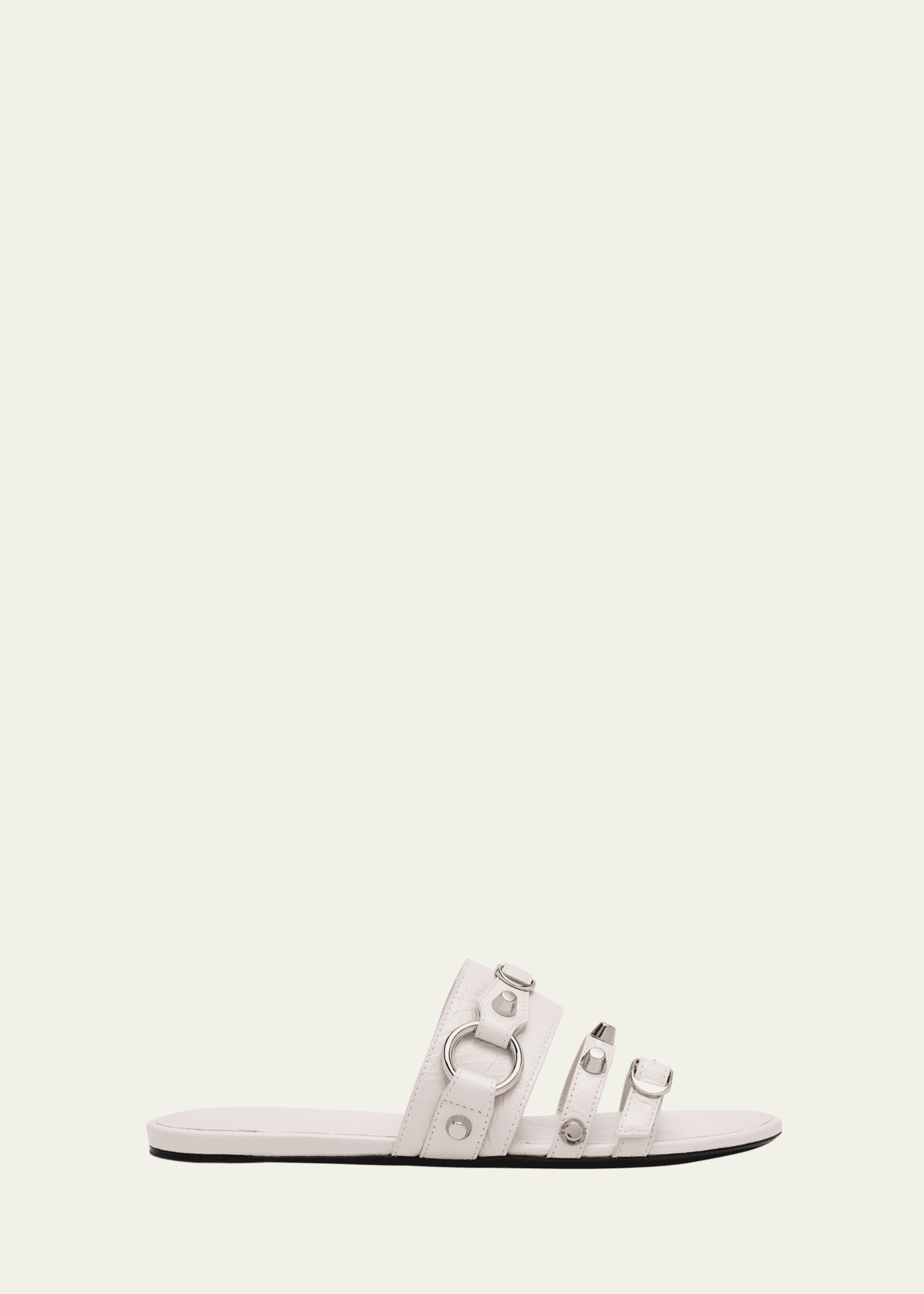 Balenciaga City Leather Triple-Band Slide Sandals Image 1 of 6