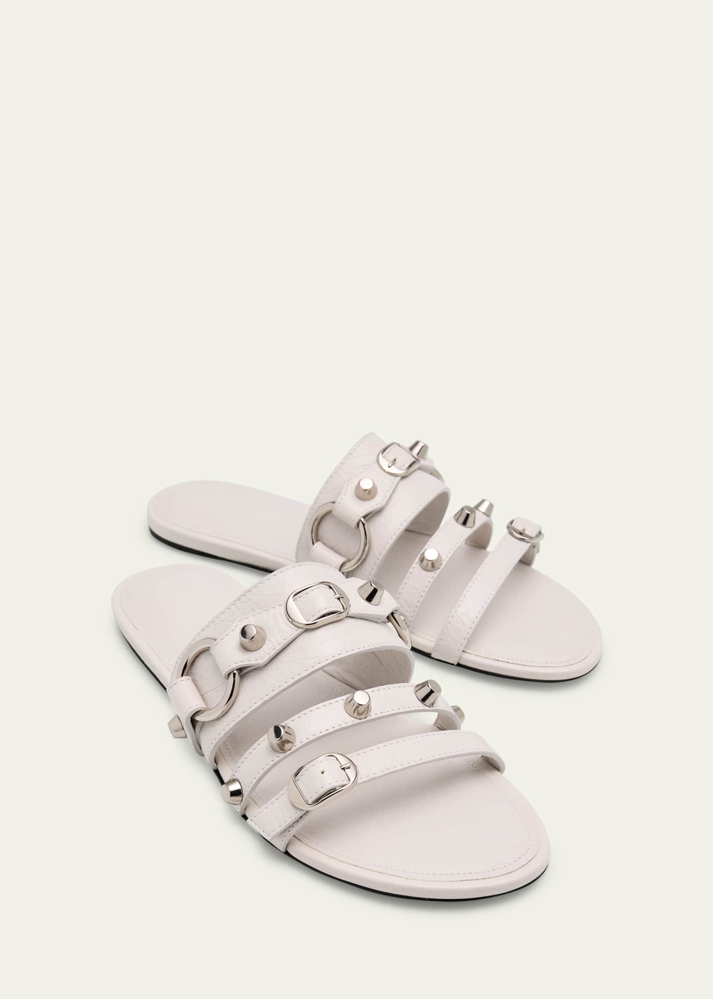 Balenciaga City Leather Triple-Band Slide Sandals Image 5 of 6