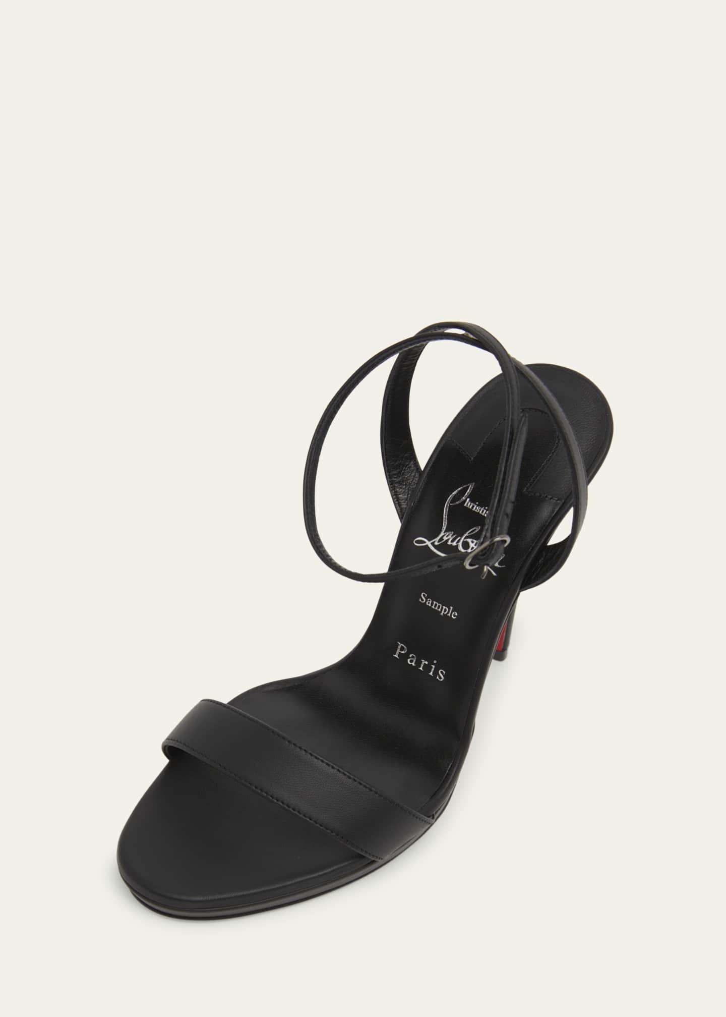 Christian Louboutin Miss Z Leather Red Sole Ankle-Strap Sandals Image 3 of 4
