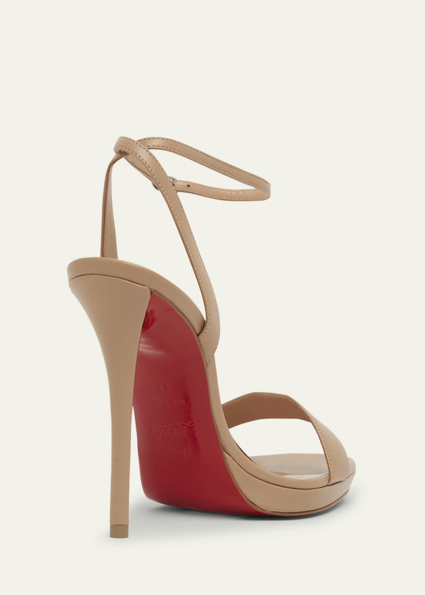 Miss Z Leather Red Sole Ankle-Strap Sandals