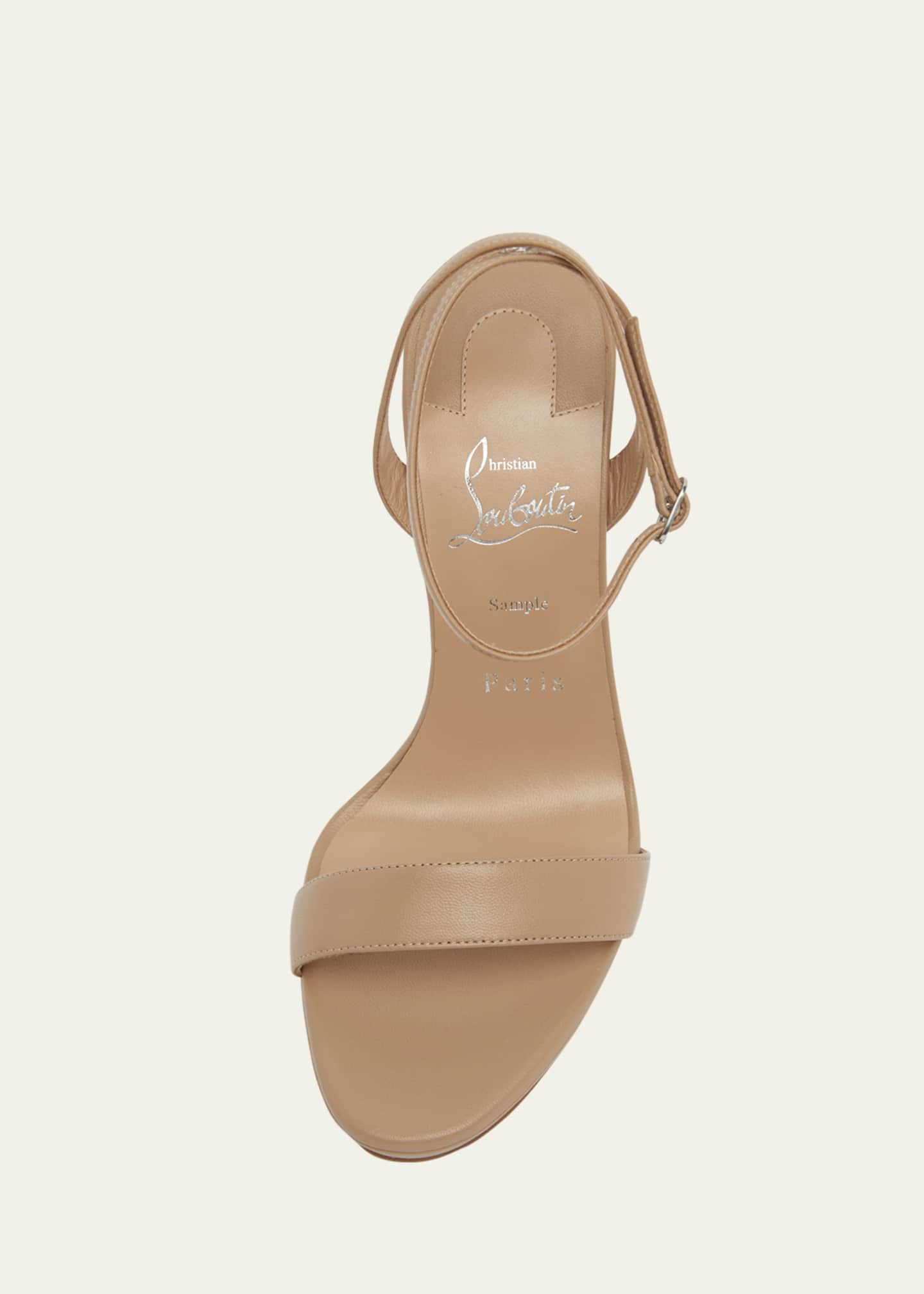 Miss Z Leather Red Sole Ankle-Strap Sandals