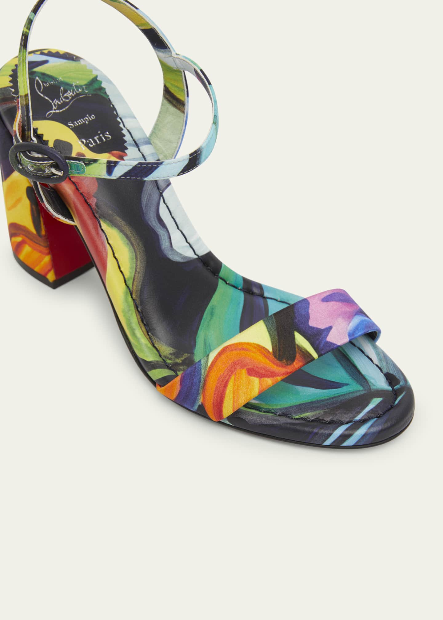 Christian Louboutin Miss Jane Multi Red Sole Ankle-Strap Sandals Image 3 of 4