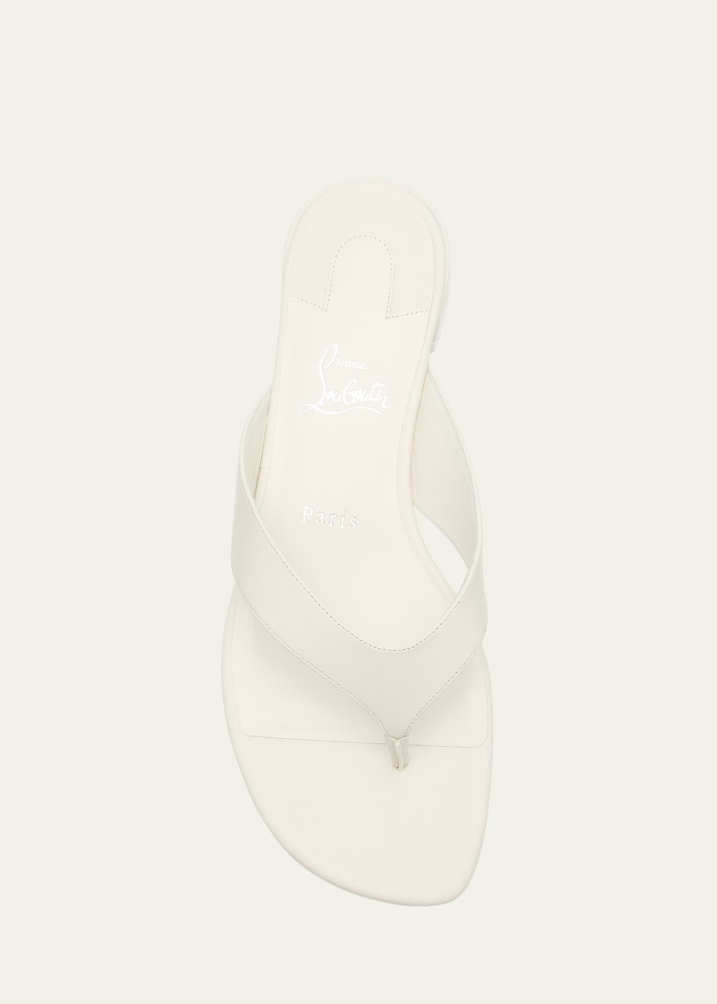 Christian Louboutin Sweet Jane Leather Red Sole Thong Sandals Image 6 of 7