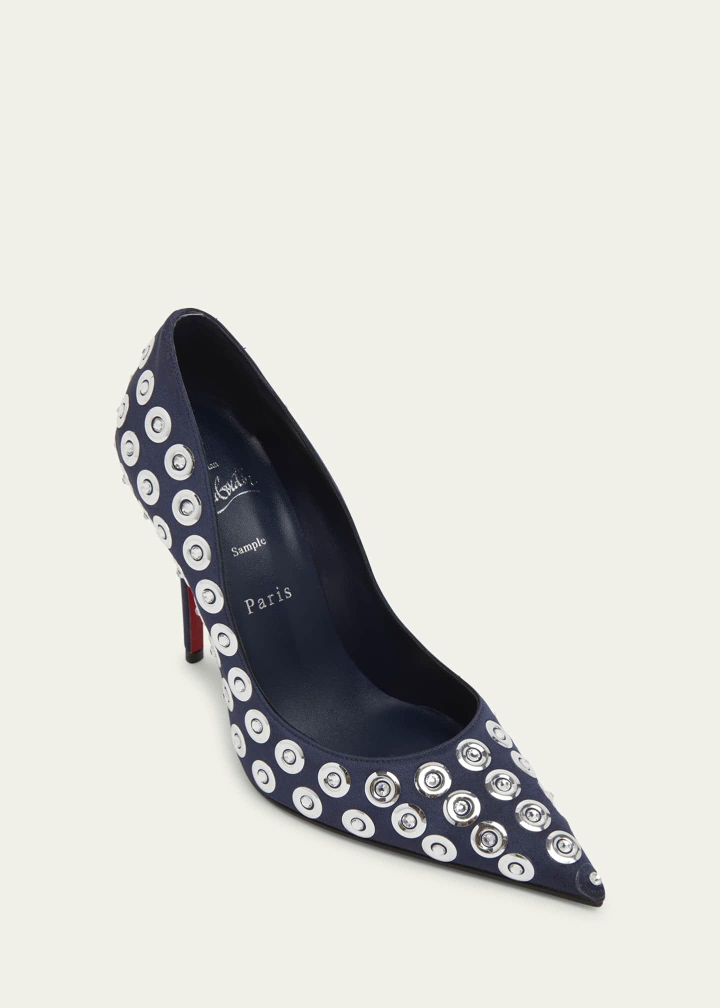 Christian Louboutin Miss Z Silk Crystal Red Sole Pumps Image 3 of 4