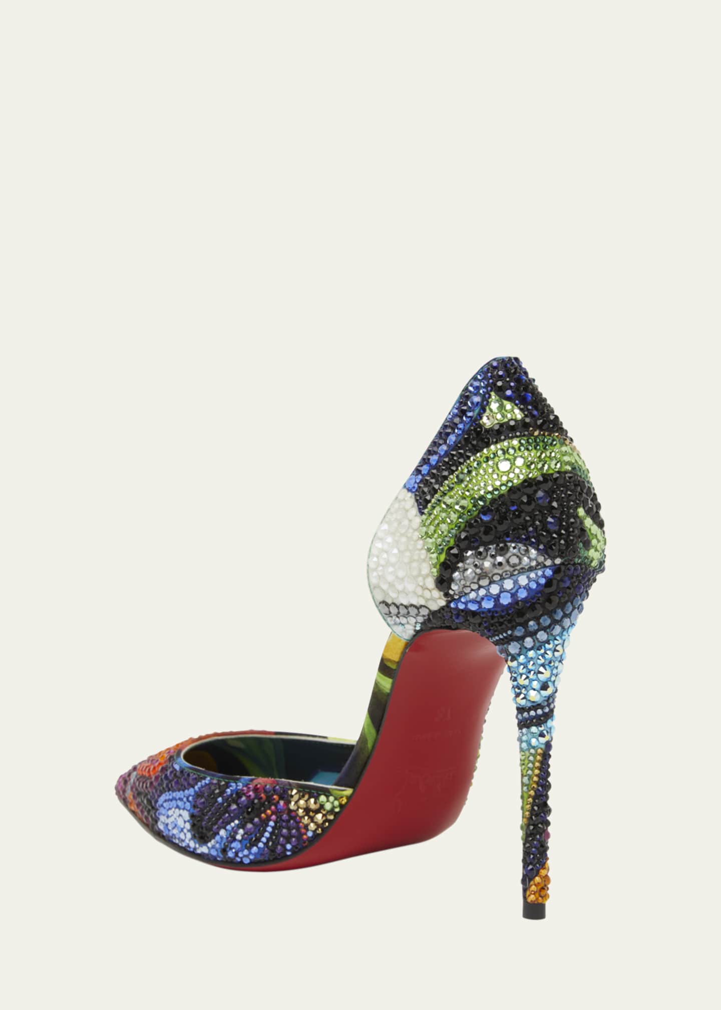 Christian Louboutin Iriza Strass Half-d'Orsay Red Sole Pumps Image 2 of 4