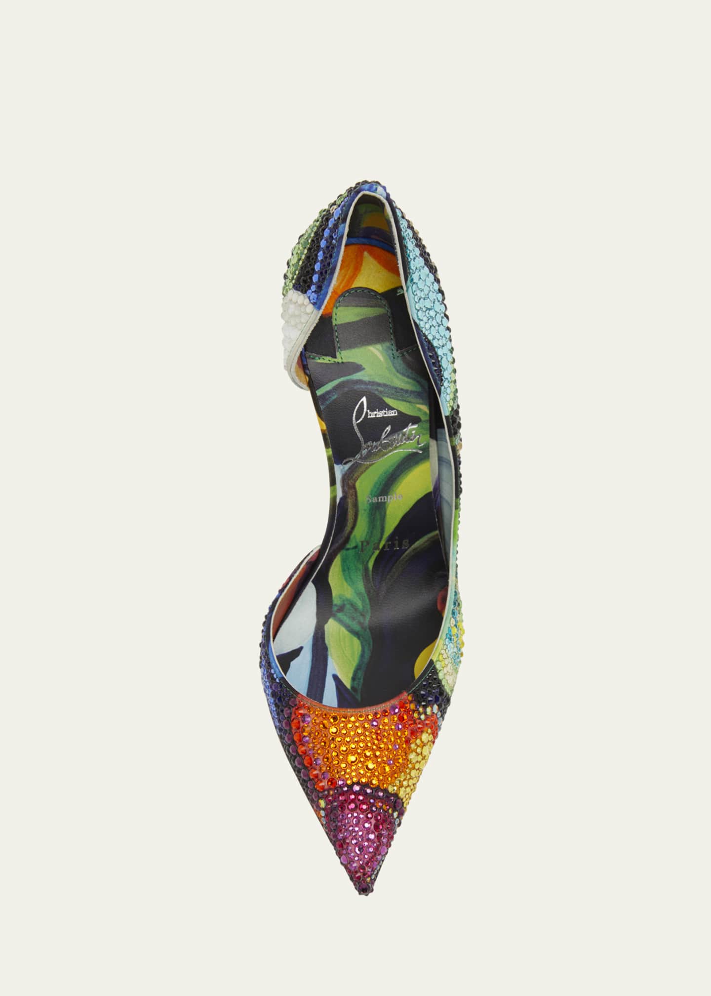 Christian Louboutin Iriza Strass Half-d'Orsay Red Sole Pumps Image 4 of 4