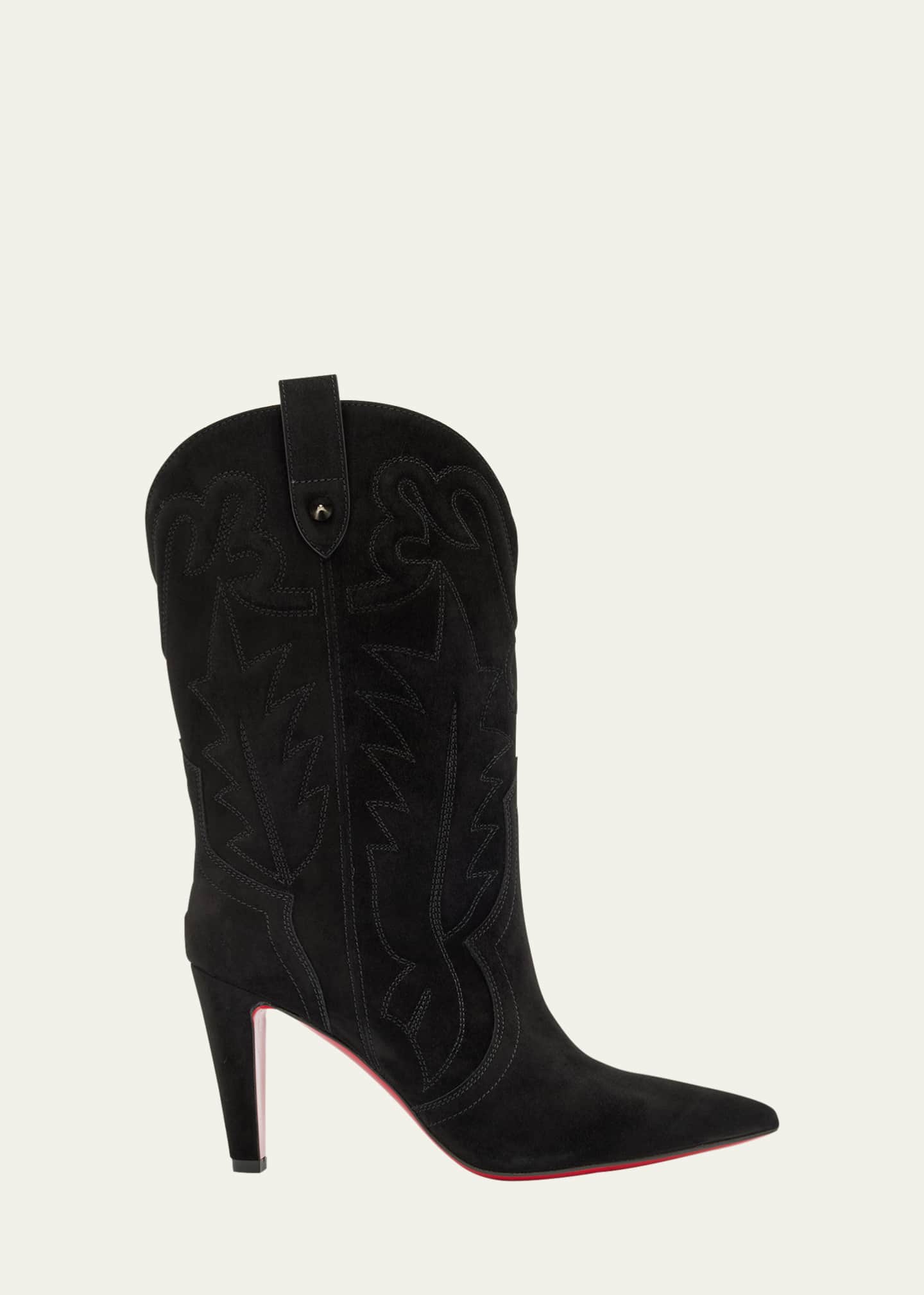 Christian Louboutin Santia Suede Red Sole Booties Image 1 of 7