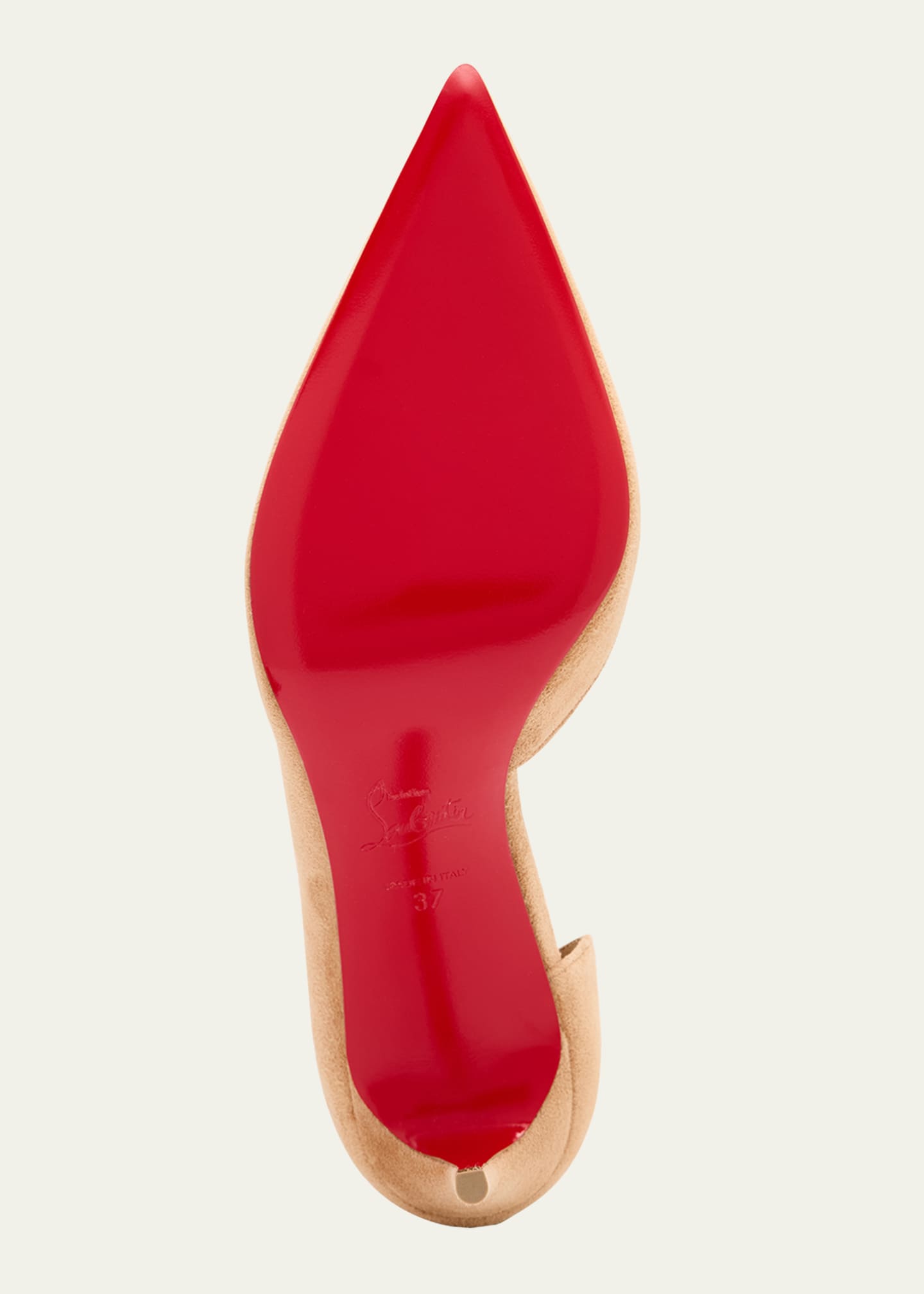 Christian Louboutin Iriza Suede Half-d'Orsay Red Sole Pumps Image 7 of 7