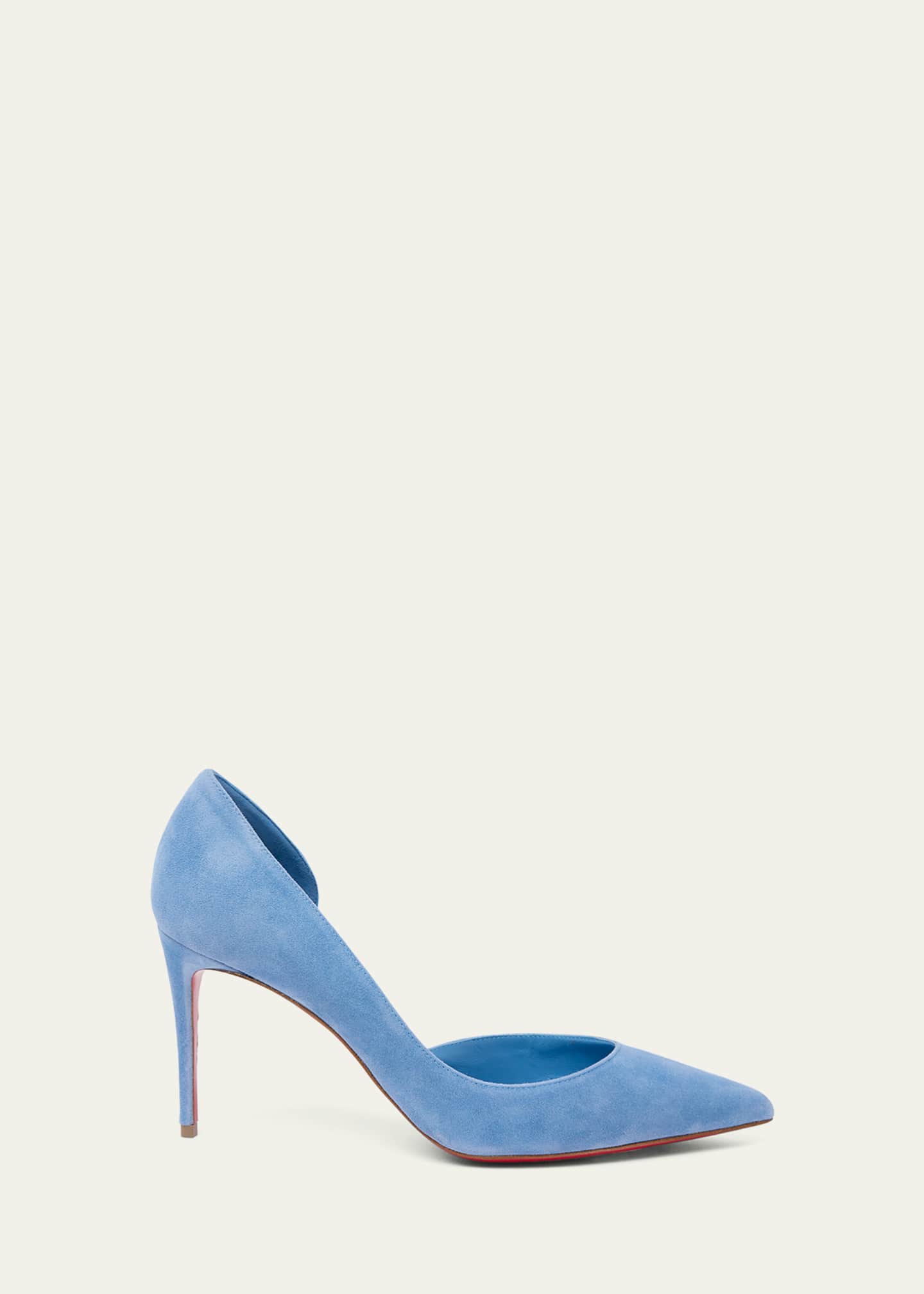 Christian Louboutin 85mm Iriza Suede Half-d'Orsay Pumps - Bergdorf