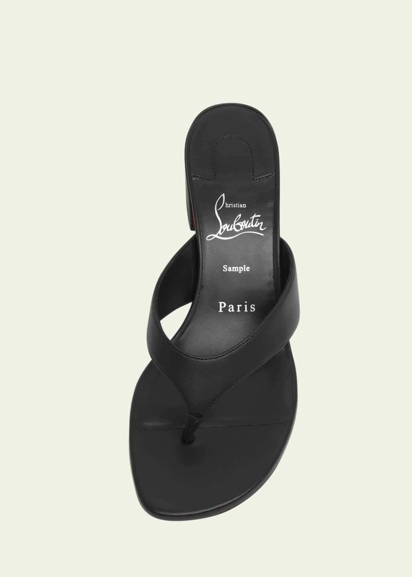 Christian Louboutin Jane Tonga Leather Red Sole Slide Sandals Image 4 of 4