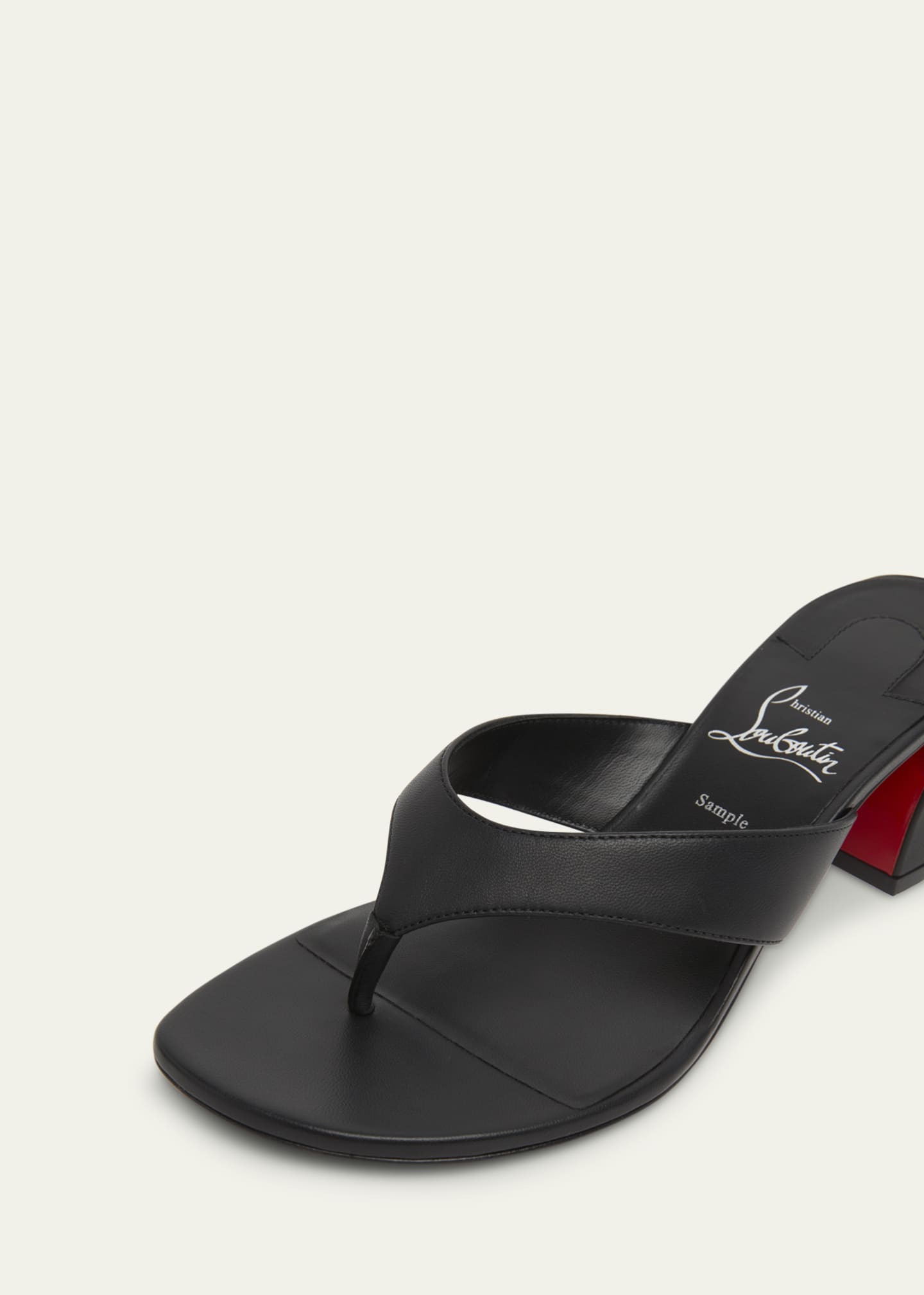 Christian Louboutin Jane Tonga Leather Red Sole Slide Sandals Image 3 of 4