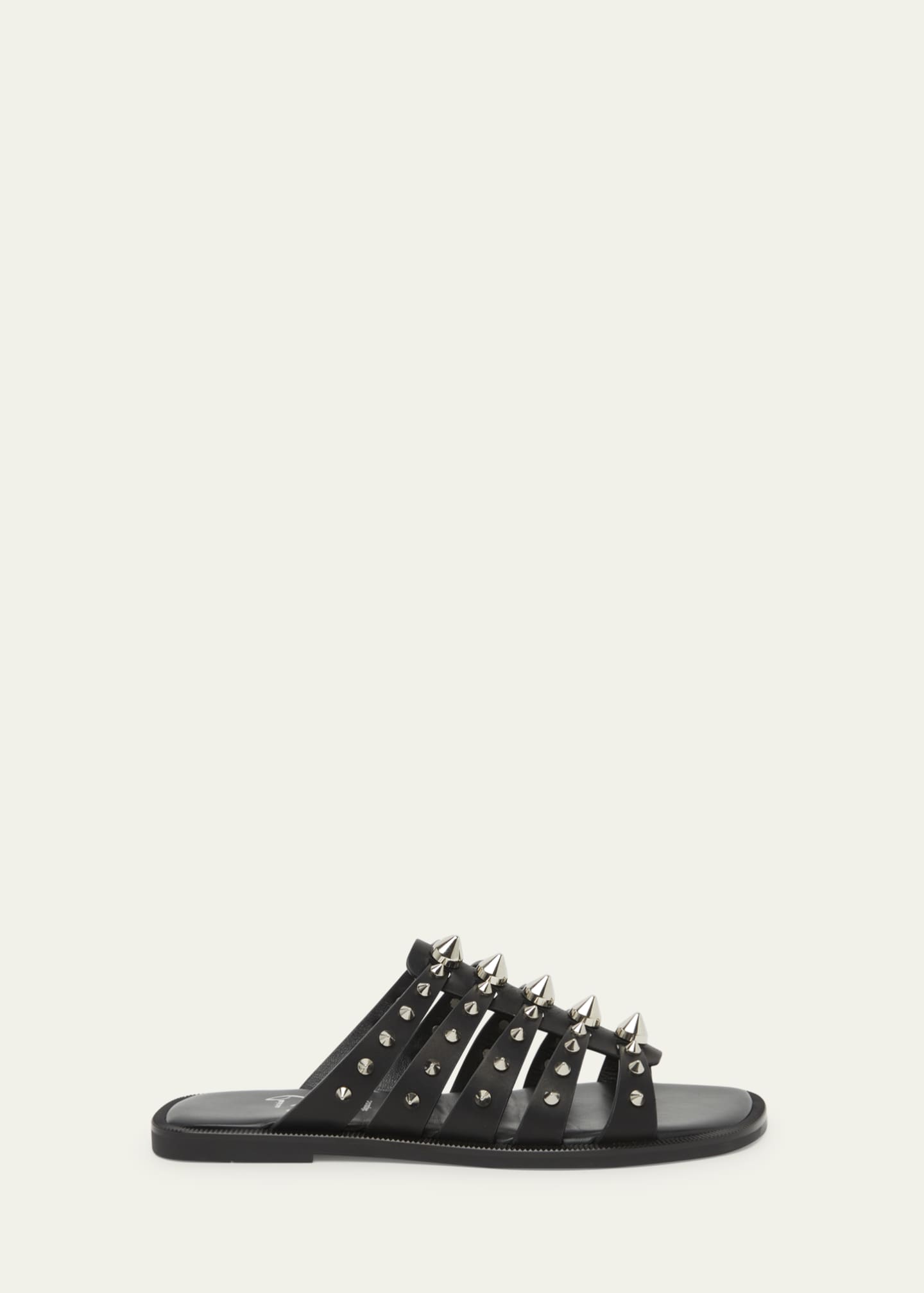 Christian Louboutin Charja Spike Leather Red Sole Slide Sandals Image 1 of 4