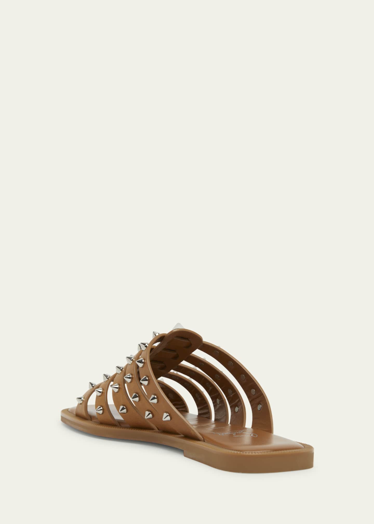 サンダル・ミュール Christian Louboutin Charja Spike Leather Sandals Christian Louboutin Charja Spike Leather Red Sole Slide
