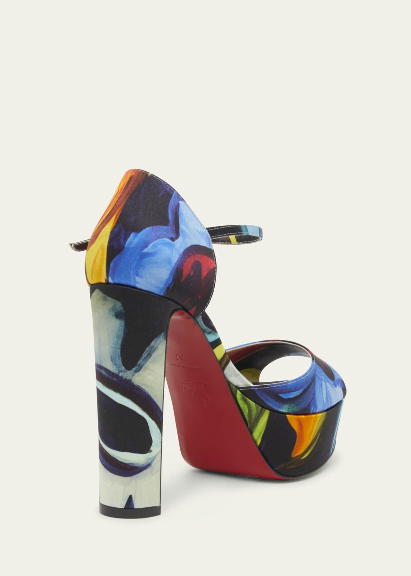 Christian Louboutin Sandaloo Multi Red Sole Platform Sandals Image 2 of 4