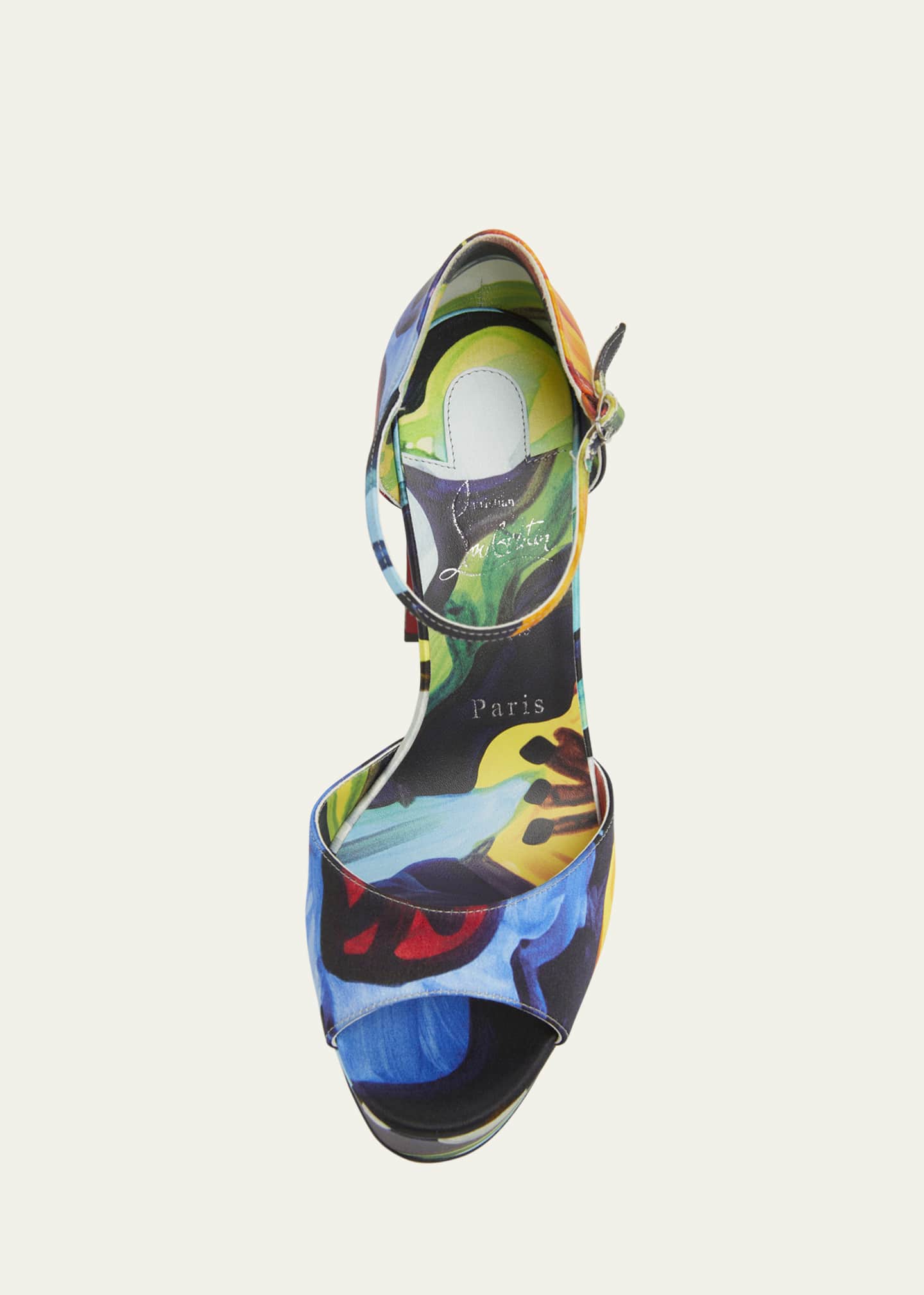 Christian Louboutin Sandaloo Multi Red Sole Platform Sandals Image 4 of 4
