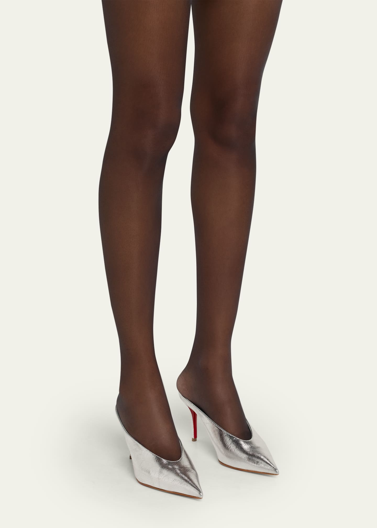 Christian Louboutin Miss Z Metallic Red Sole Mule Pumps Image 2 of 6