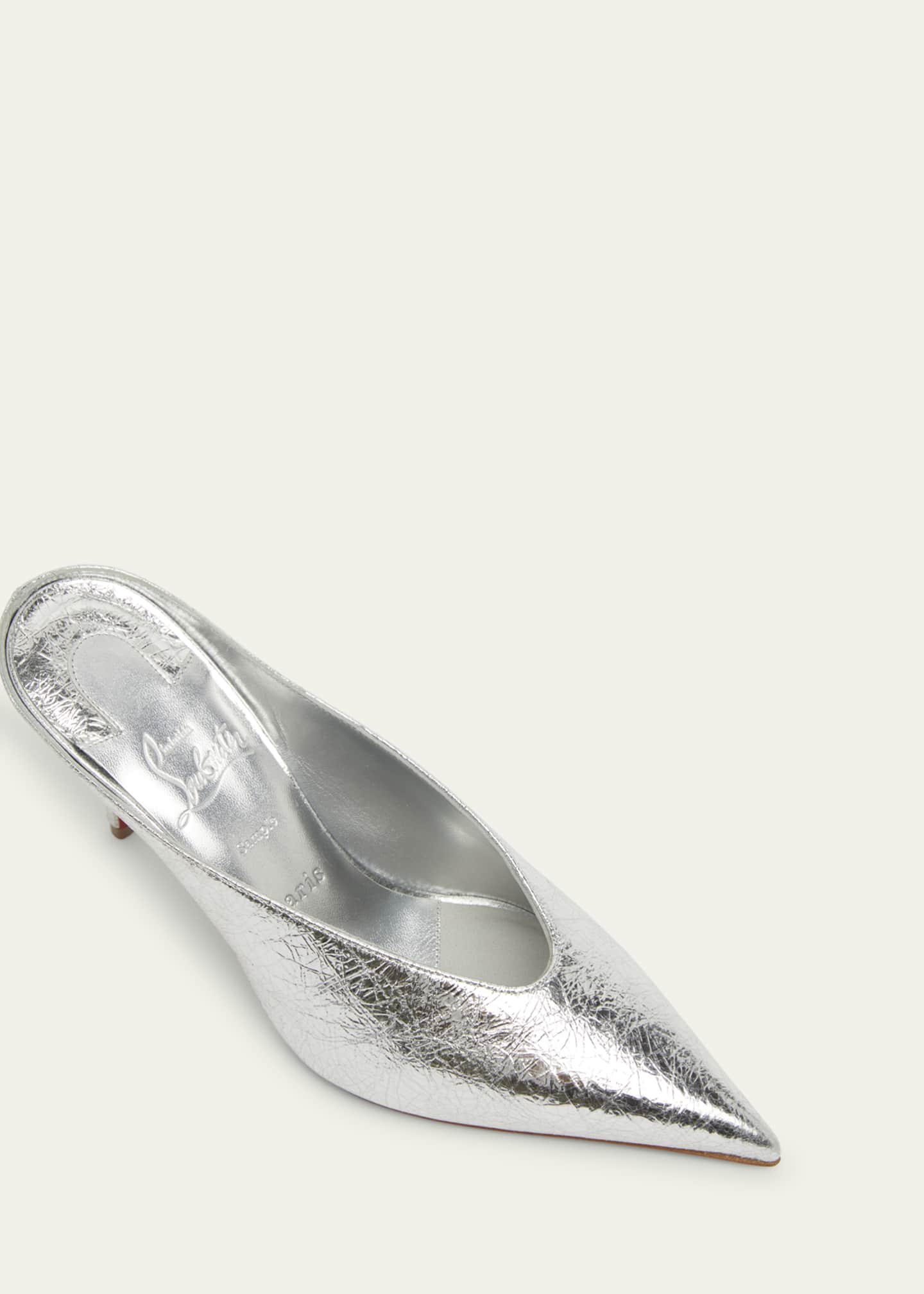Christian Louboutin Miss Z Metallic Red Sole Mule Pumps Image 5 of 6