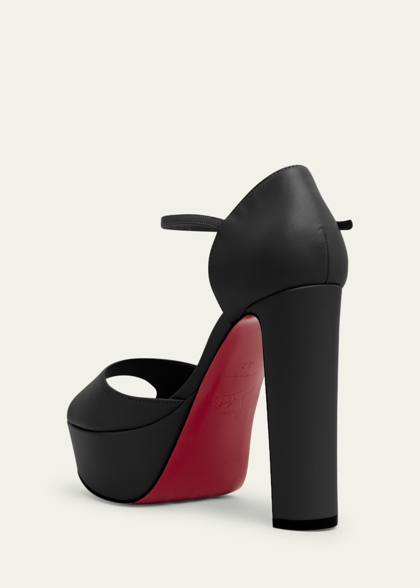 Christian Louboutin Sandaloo Leather Red Sole Platform Sandals Image 2 of 4