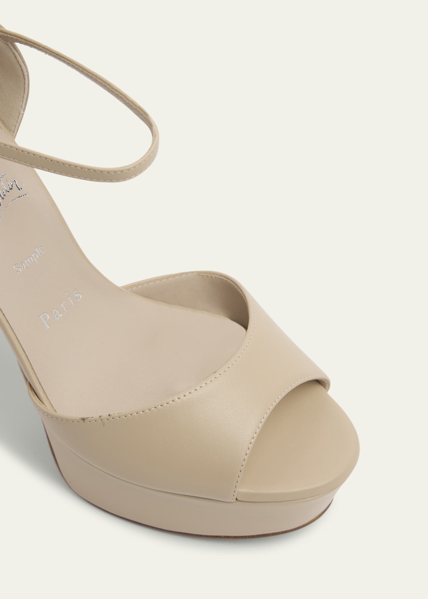 Christian Louboutin 130mm Sandaloo Leather Platform Sandals - Bergdorf ...