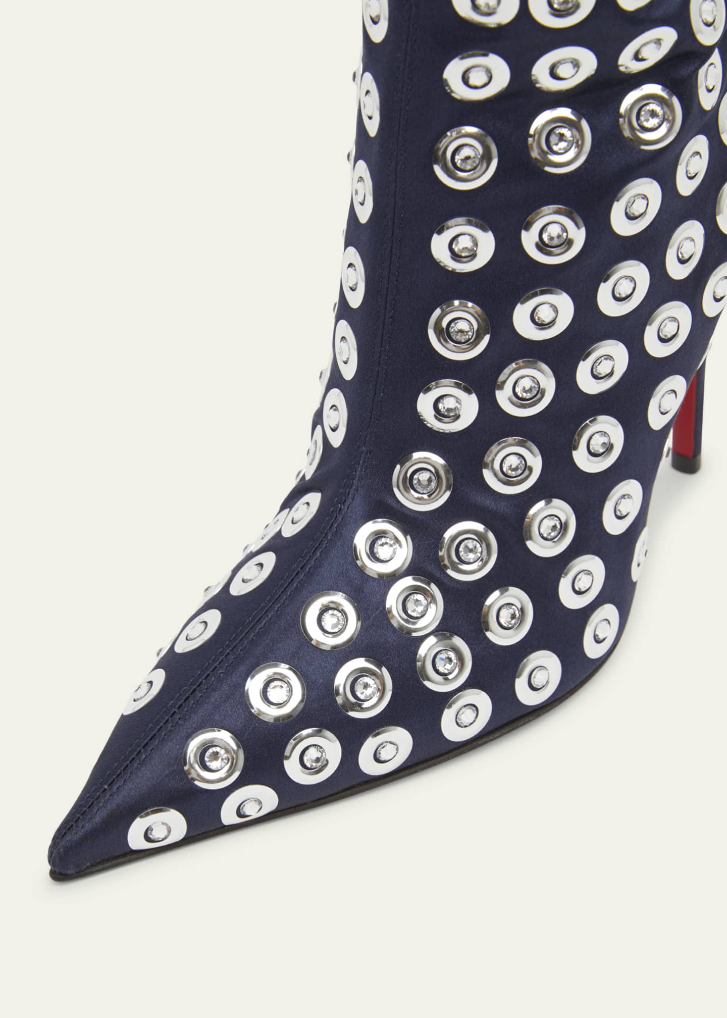 Christian Louboutin Miss Z Crystal Silk Red Sole Knee Boots Image 4 of 4