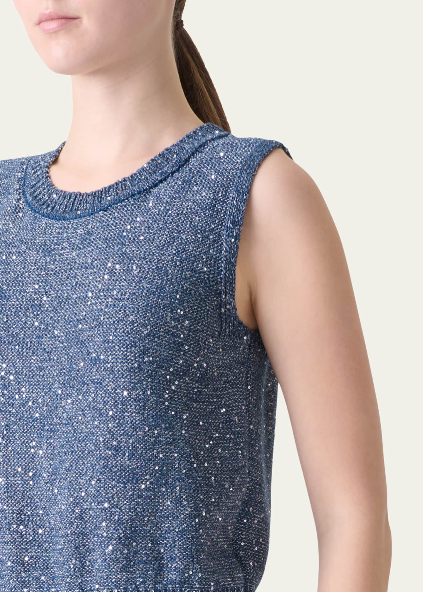 Akris Sleeveless Sequined Crewneck Top Image 5 of 5