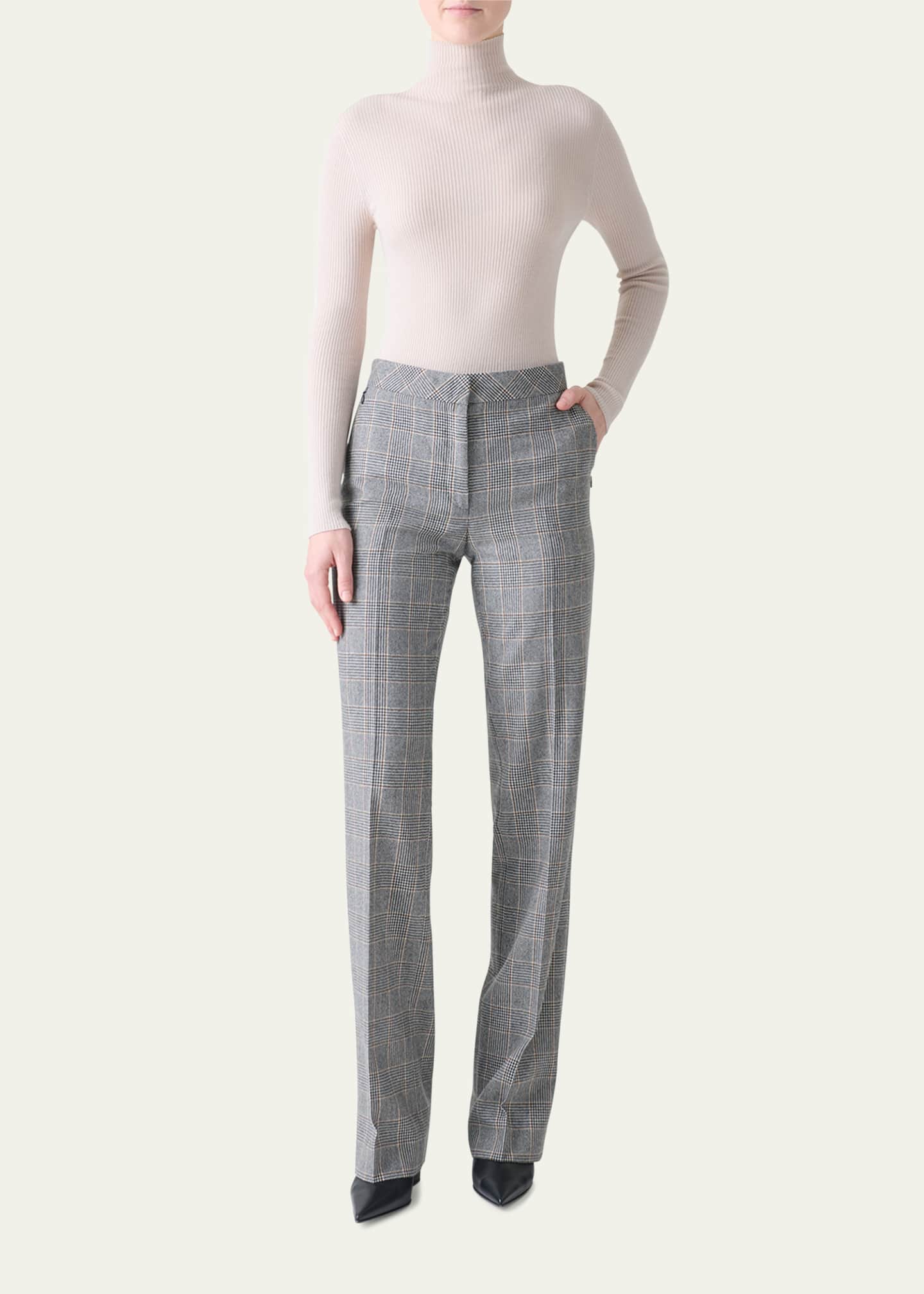 Akris Carl Prince Of Wales Check Cashmere Pants Image 2 of 5
