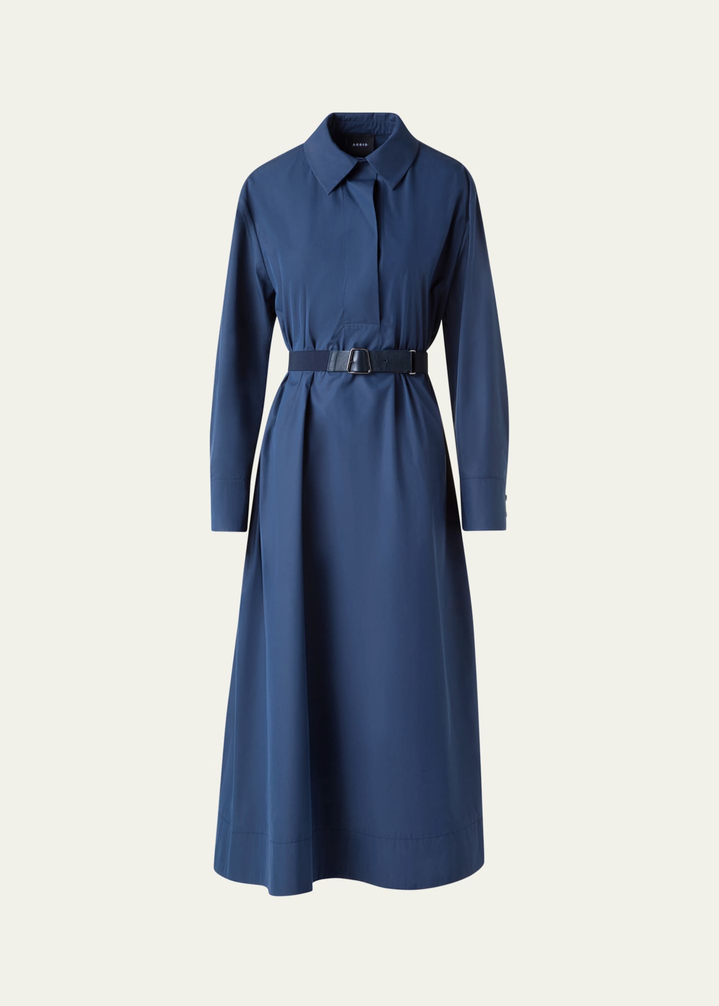 akris midi dress Midi A-Line Dress in Cotton Voile Lapis Blue / 8