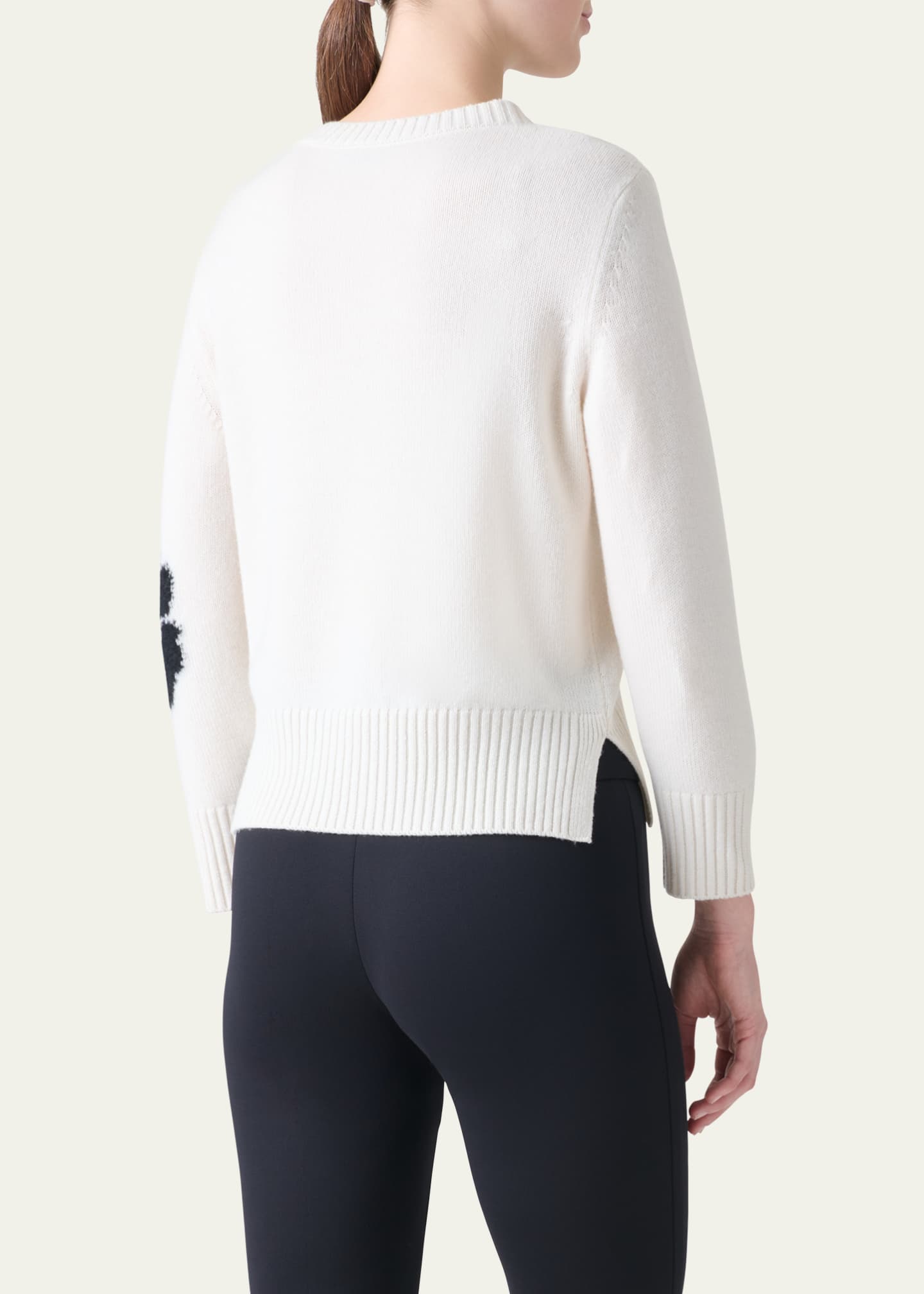 Akris 3D Anemone Cashmere-Silk Crewneck Sweater Image 3 of 5