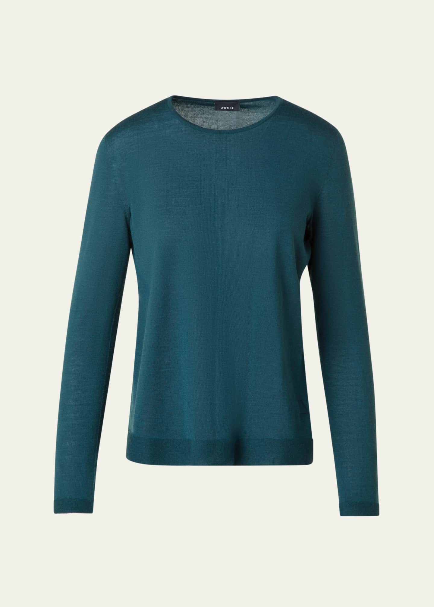 Akris Cashmere-Silk Fine Gauge Seamless Knit Sweater Image 1 of 5