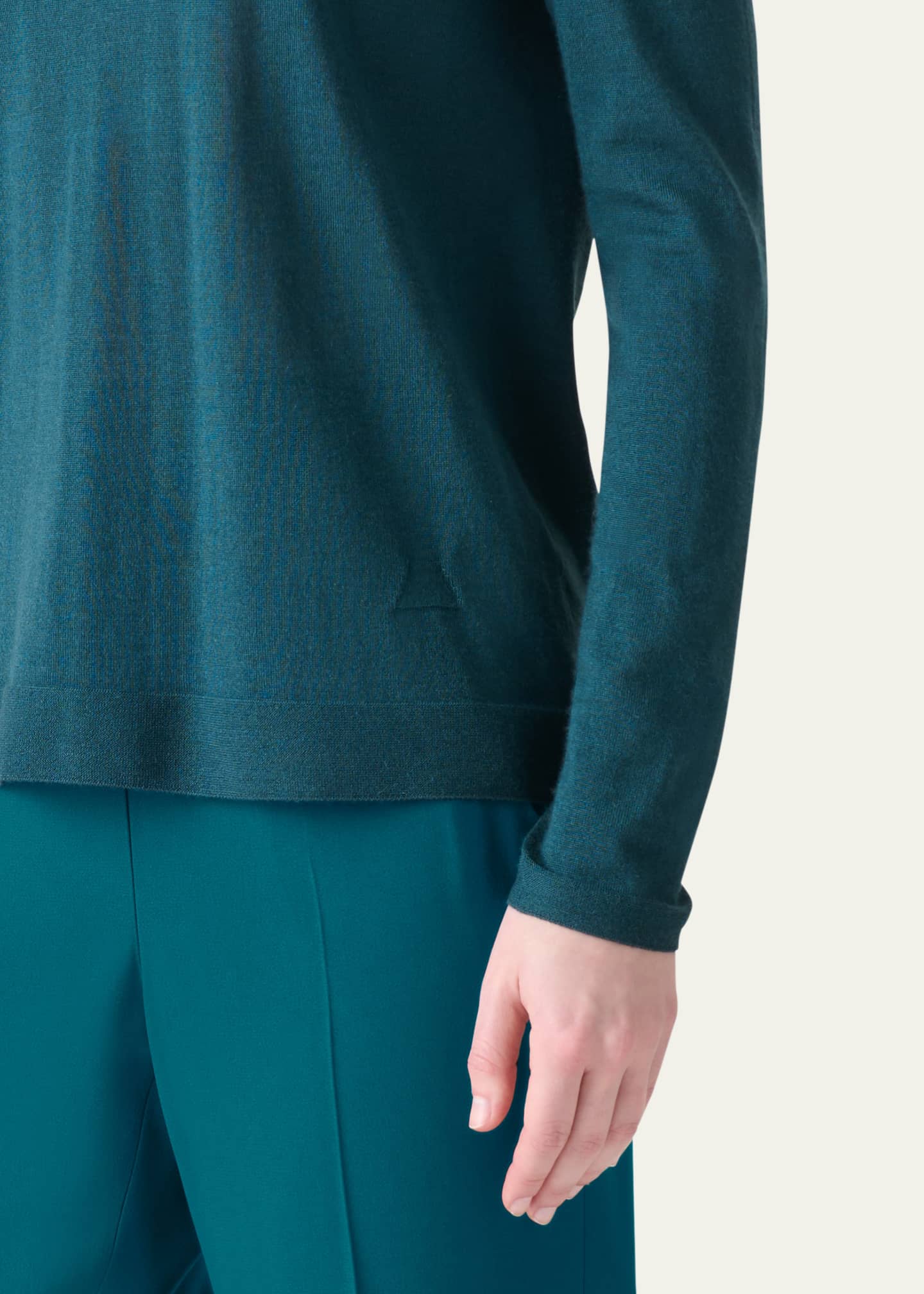 Akris Cashmere-Silk Fine Gauge Seamless Knit Sweater Image 5 of 5