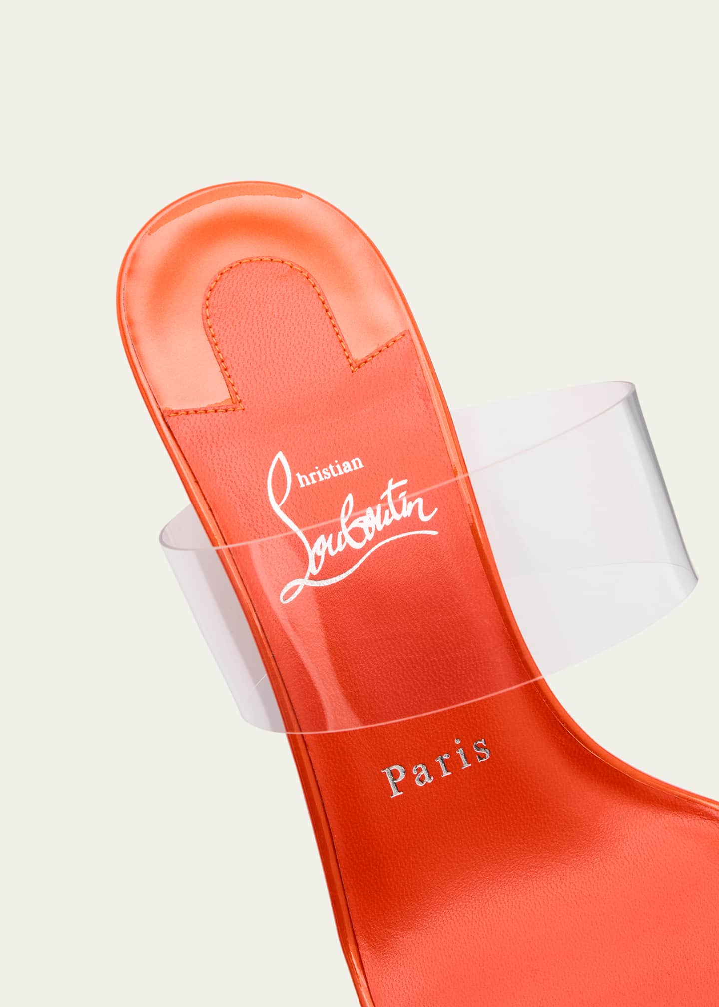 Christian Louboutin Just Nothing Clear Red Sole Slide Sandals Image 5 of 6