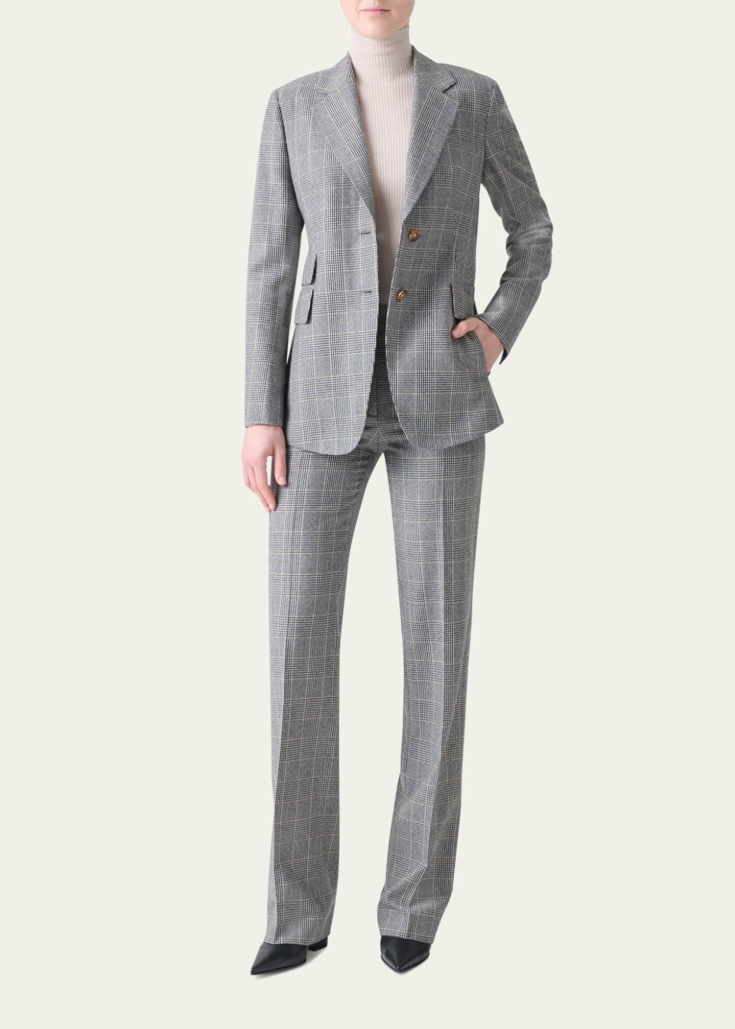 Akris Arie Prince Of Wales Check Cashmere Single-Breasted Jacket Image 2 of 5