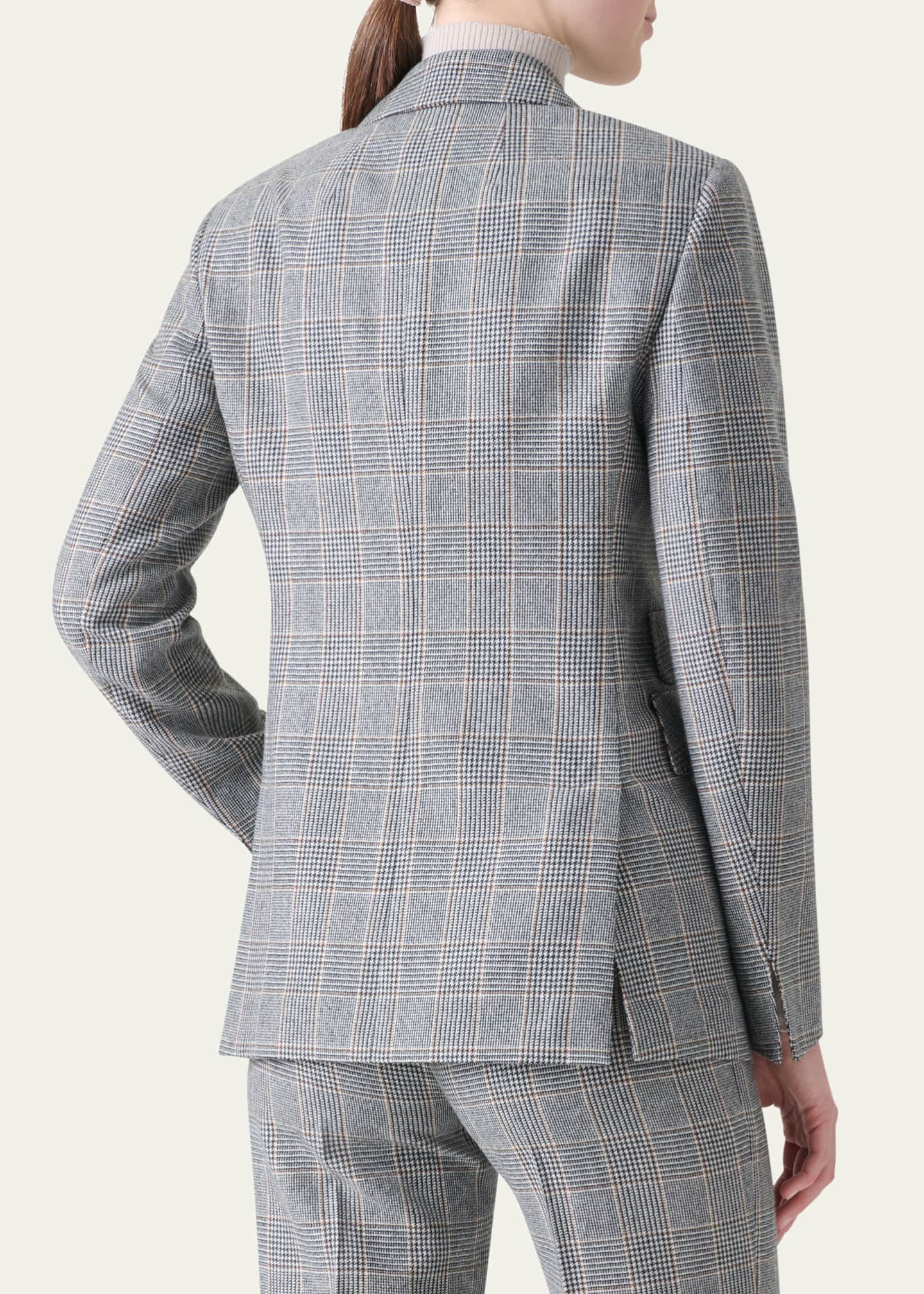 Akris Arie Prince Of Wales Check Cashmere Single-Breasted Jacket Image 3 of 5