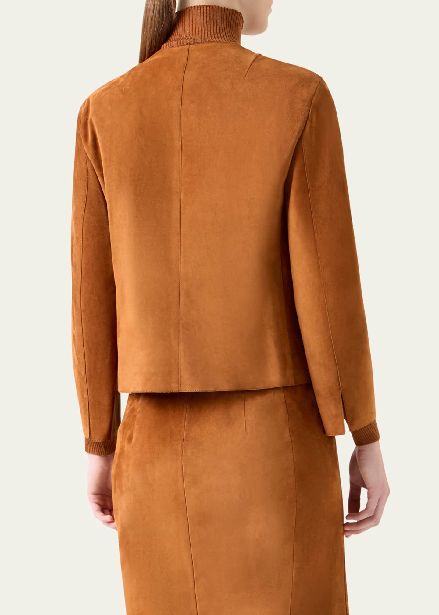 Akris Lamb Suede Single-Breasted Winter Jacket Image 3 of 5