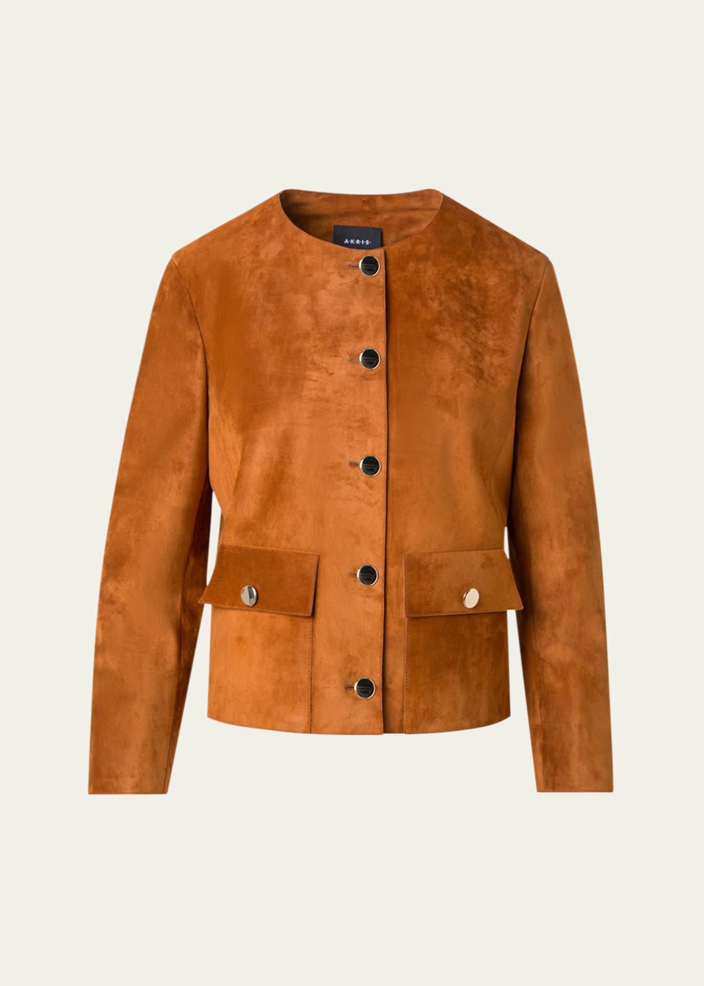 Akris Lamb Suede Single-Breasted Winter Jacket Image 1 of 5