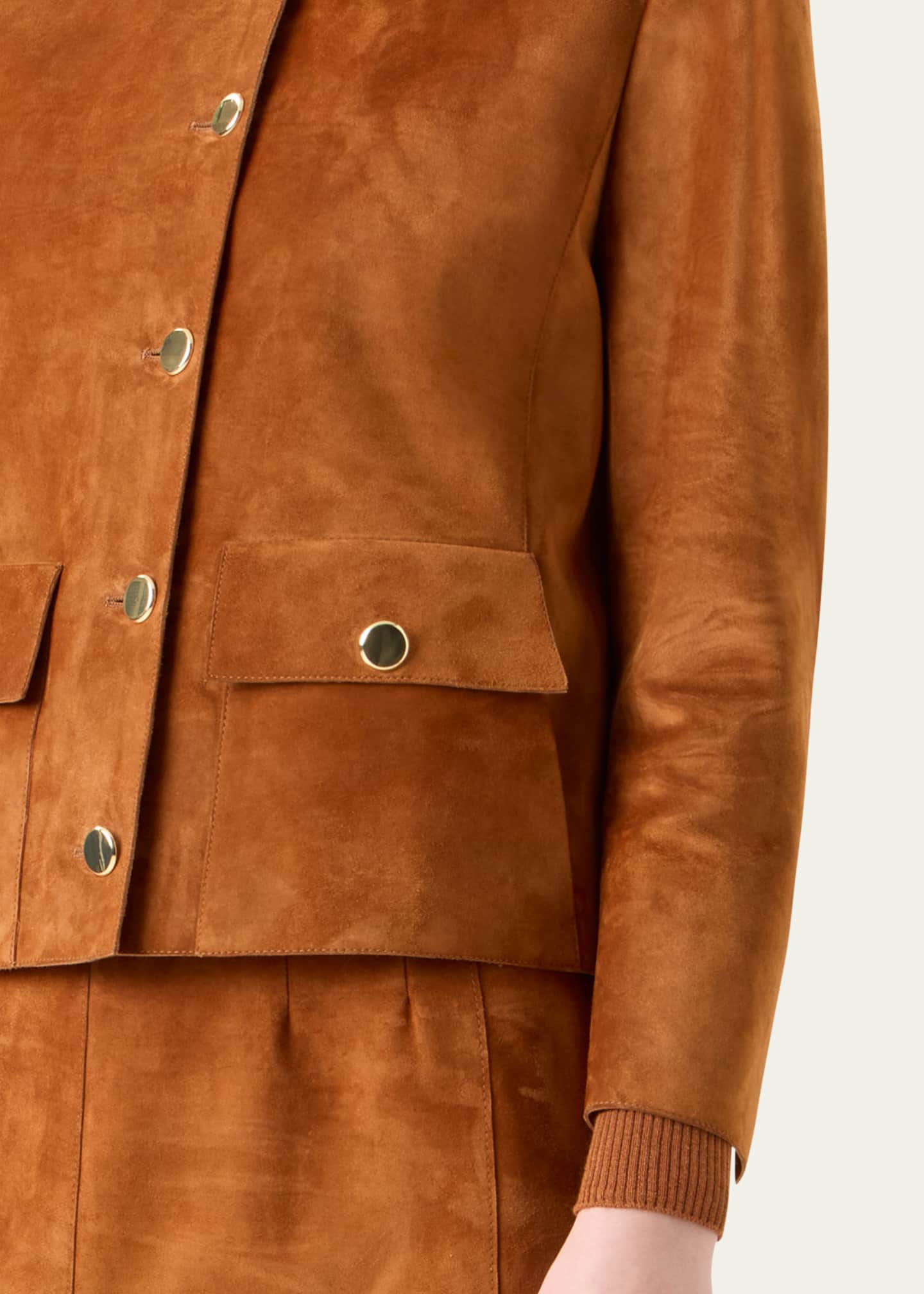 Akris Lamb Suede Single-Breasted Winter Jacket Image 5 of 5