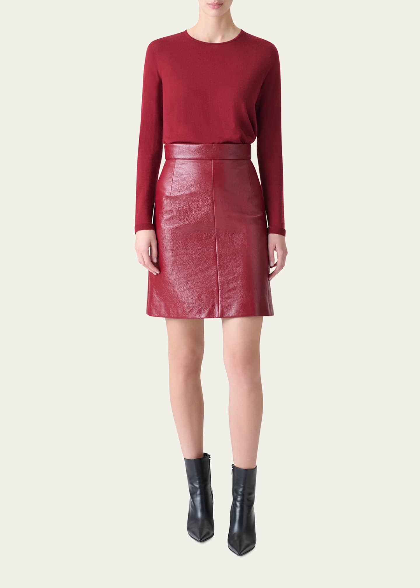 Akris Lacquered Leather Short Skirt Image 2 of 5