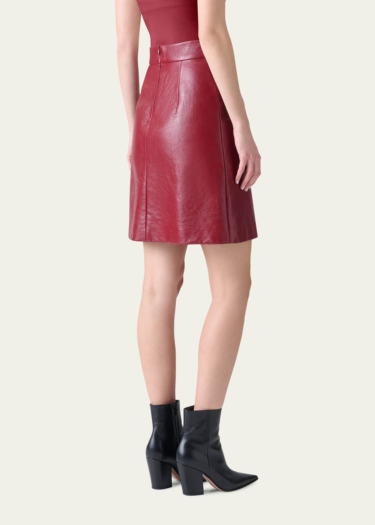 Akris Lacquered Leather Short Skirt Image 3 of 5
