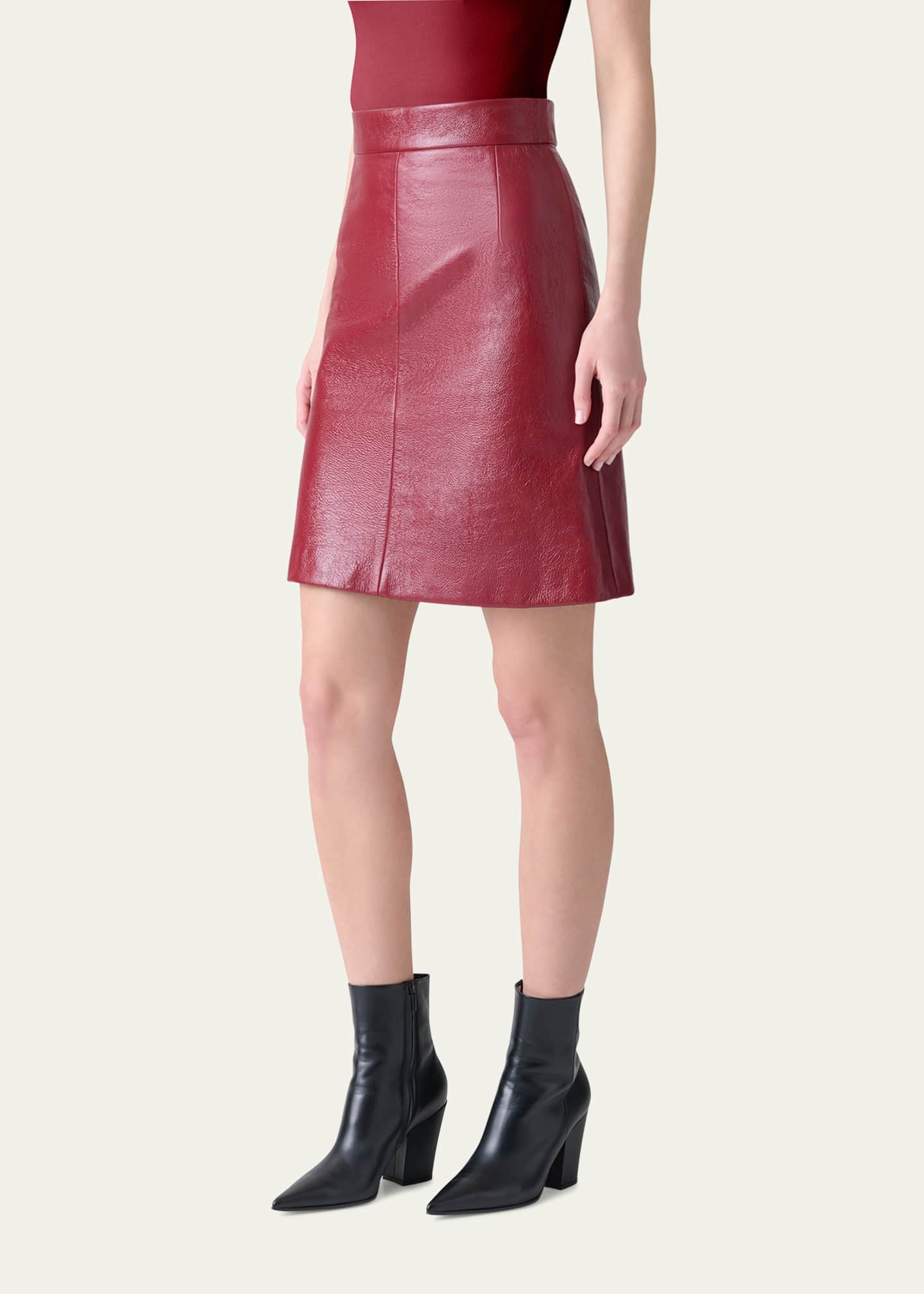 Akris Lacquered Leather Short Skirt Image 4 of 5