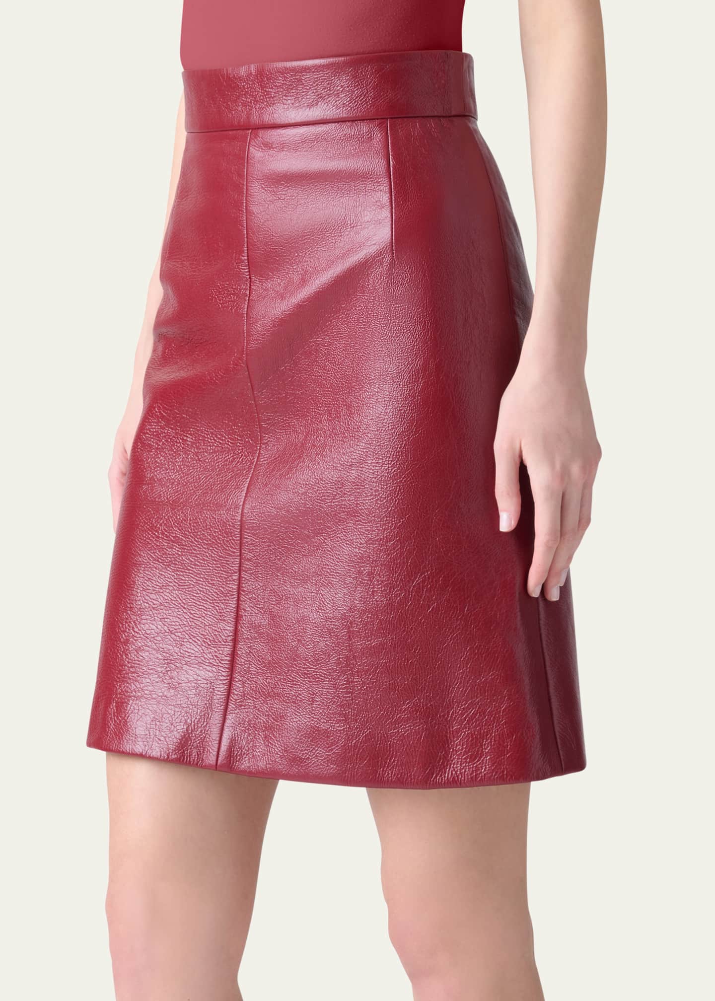 Akris Lacquered Leather Short Skirt Image 5 of 5
